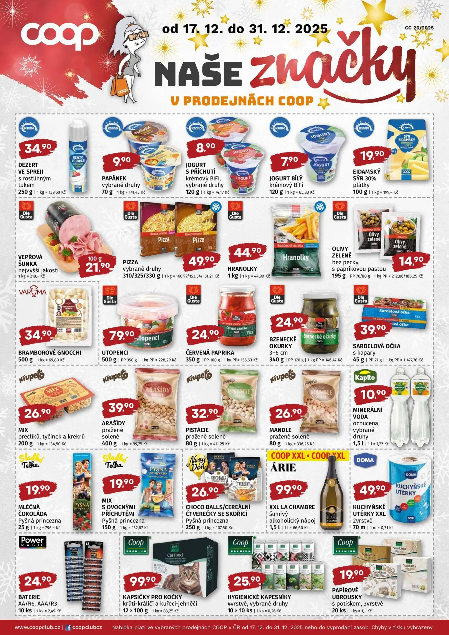 Trefa leták - COOP naše super ceny od 17.12.2025 | Strana: 2 | Produkty: Čokoláda, Pistácie, Ubrousky, Kapary