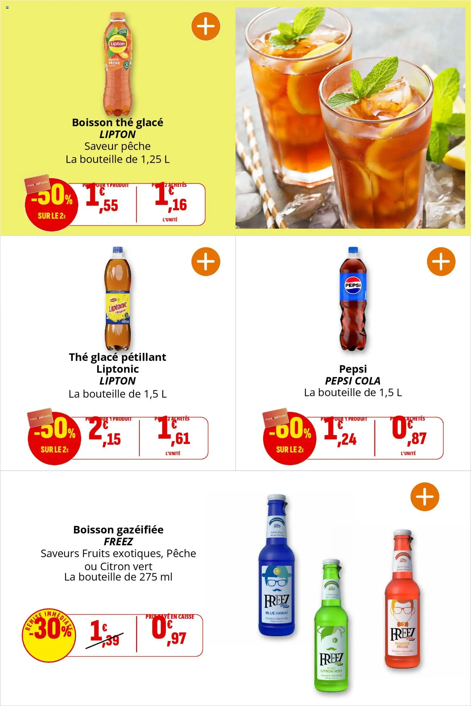 {H1} | Page: 38 | Produits: Citron vert, Thé glacé, Thé, Kiwi