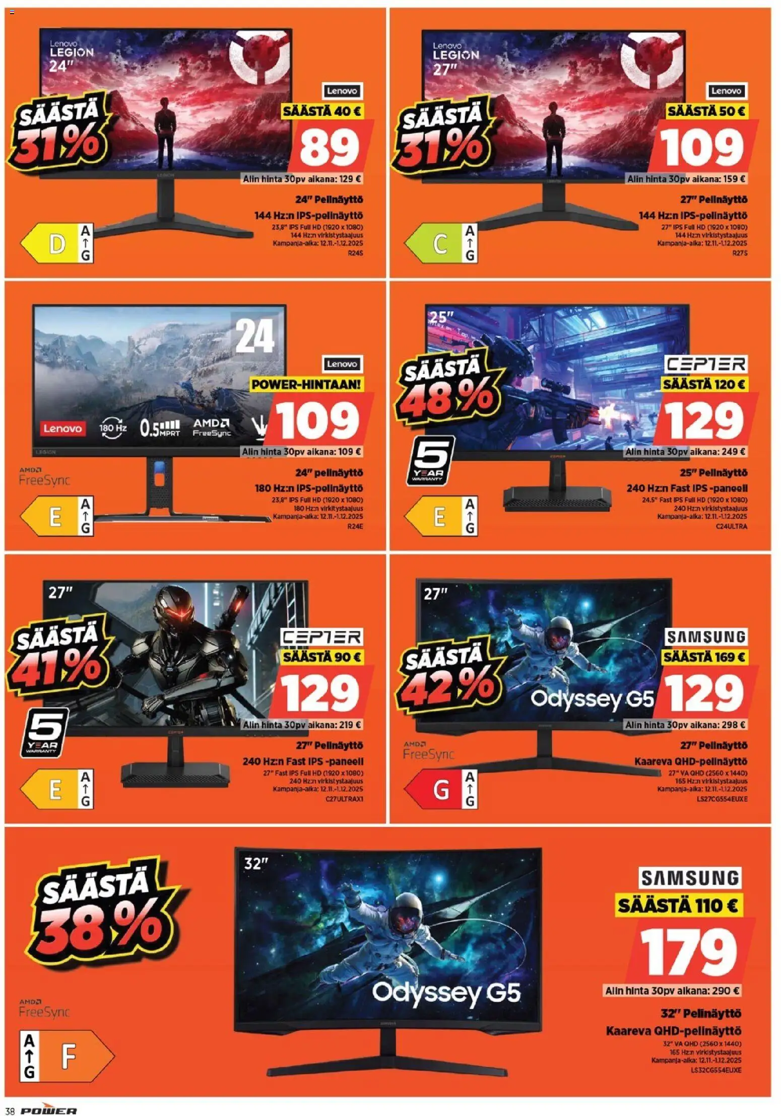 Power tarjoukset – voimassa 12.11.2025 alkaen | Sivu: 38