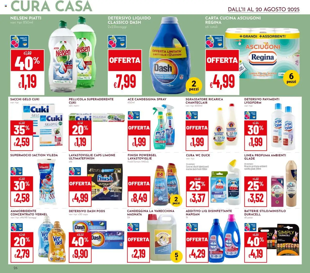 Volantino Pan del 11.08.2025 | Pagina: 26 | Prodotti: Ammorbidente, Sgrassatore, Limone, Lavastoviglie