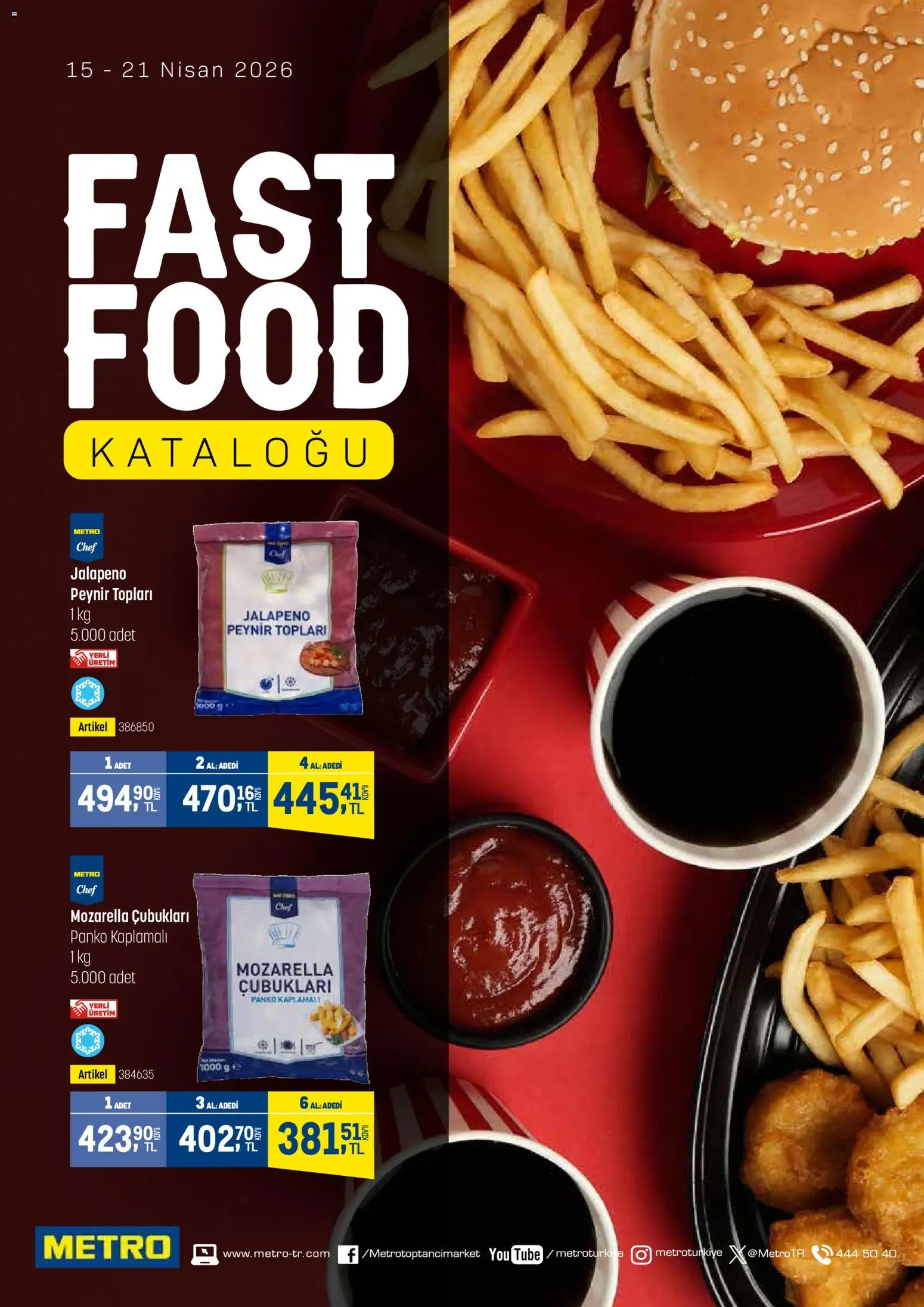 Metro - Fast Food Kataloğu - 15.04.2026 tarihinden itibaren geçerlidir | Sayfa: 1 | Ürünler: Peynir