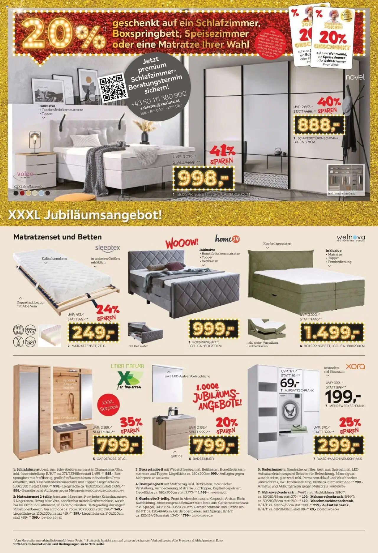 XXXLutz  Jubiläums - Joker gültig ab 29.07.2025 | Seite: 4 | Produkte: Uhr, Matratze, Box, Waschbecken