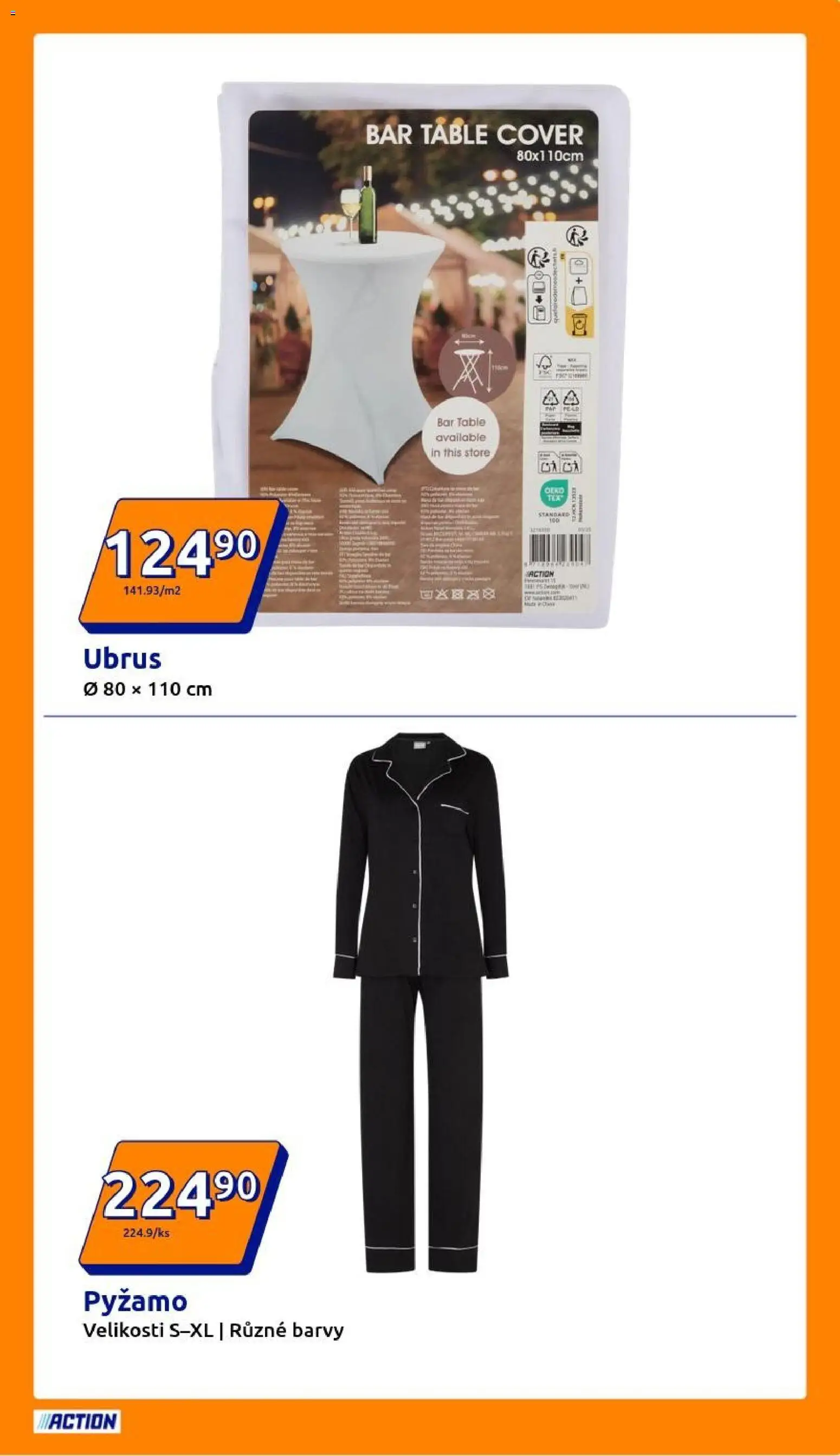 Action leták od 24.12.2025 | Strana: 25 | Produkty: Pyžamo, Ubrus, Barvy