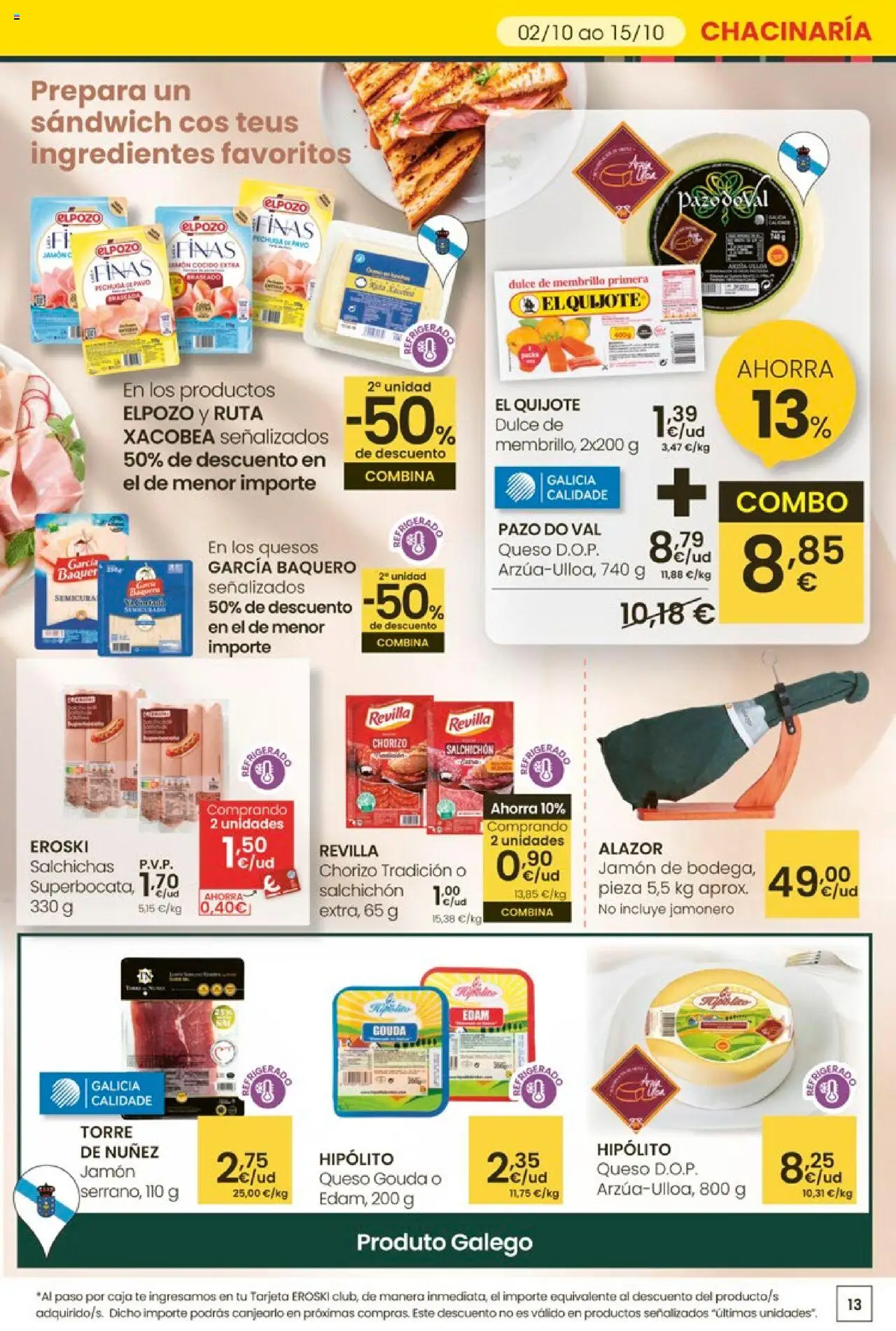 Eroski - Ofertón  │ válido desde el 02.10.2025 | Página: 13 | Productos: Κρεμάστρα, Queso, Té, Caja