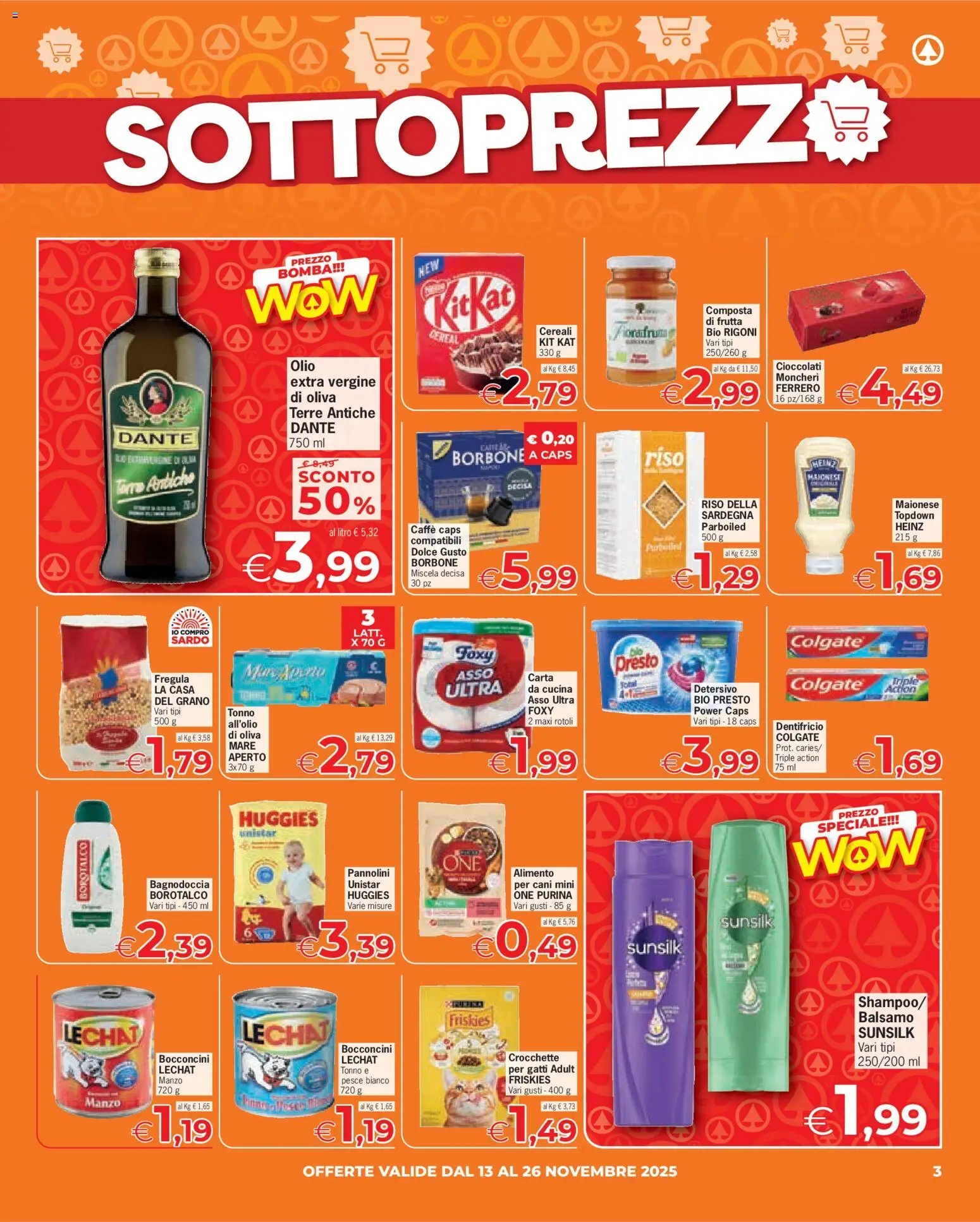 Volantino Eurospar del 13.11.2025 | Pagina: 3 | Prodotti: Dentifricio, Maionese, Crocchette, Tonno