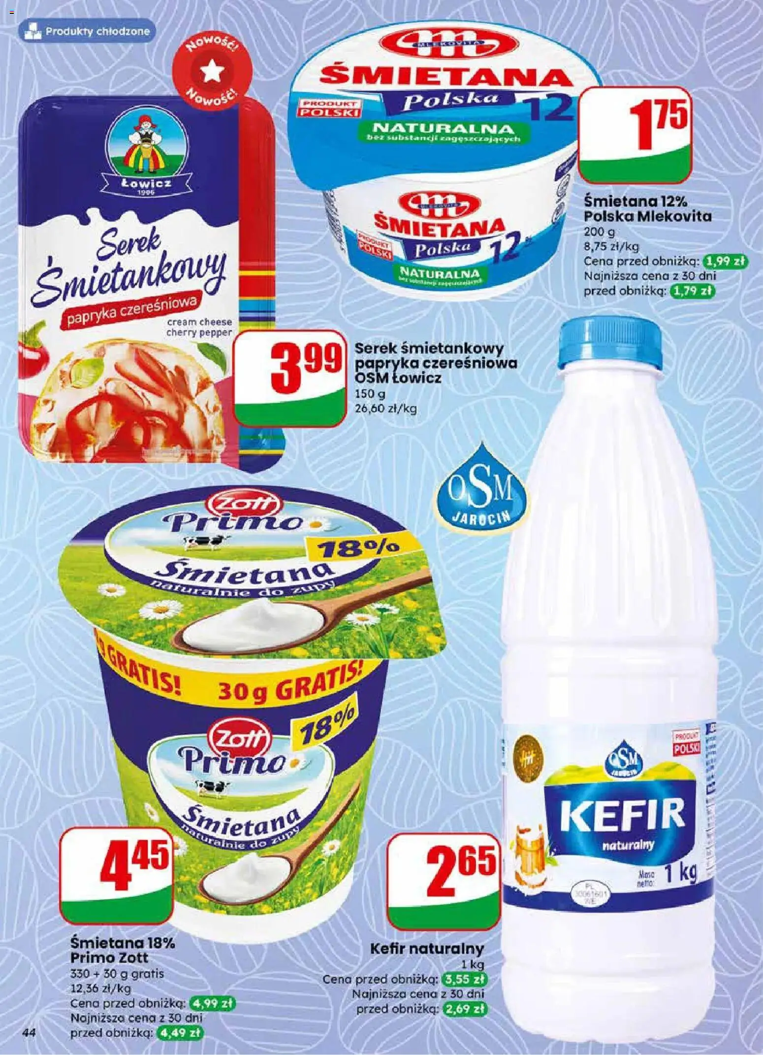 Dino gazetka od 01.04.2026 | Strona: 44 | Produkty: Cream cheese, Serek, Kefir naturalny, Śmietana
