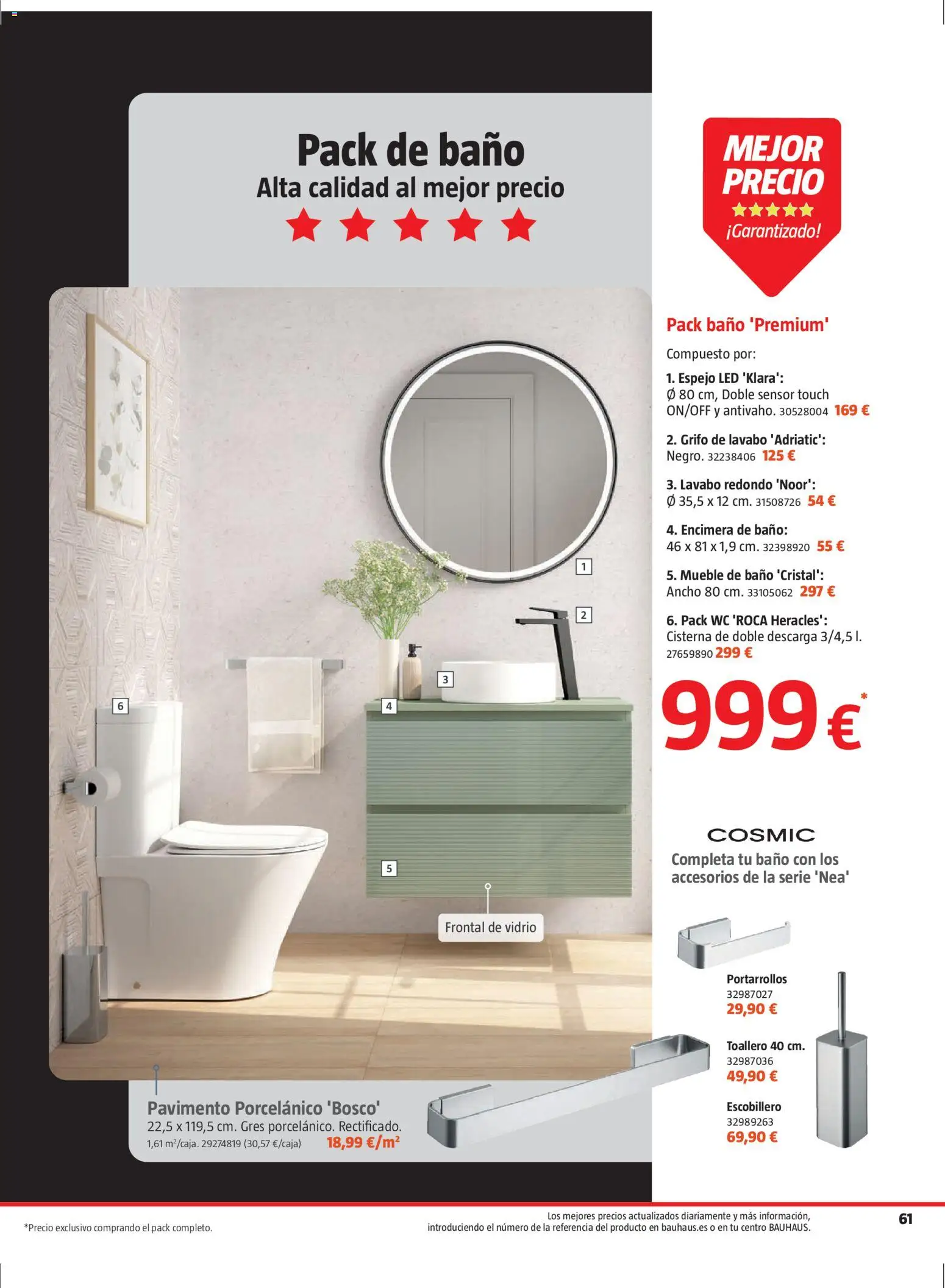 Bauhaus folleto Renueva │ válido desde el 02.03.2026 | Página: 61 | Productos: Toallero, Lavabo, Baño, Espejo
