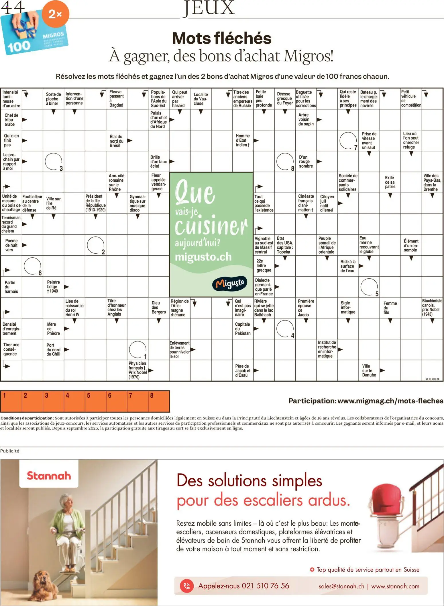 Migros Magazin FR – gültig ab 05.01.2026 | Seite: 44 | Produkte: Baguette, Rouge, Chili, Brille