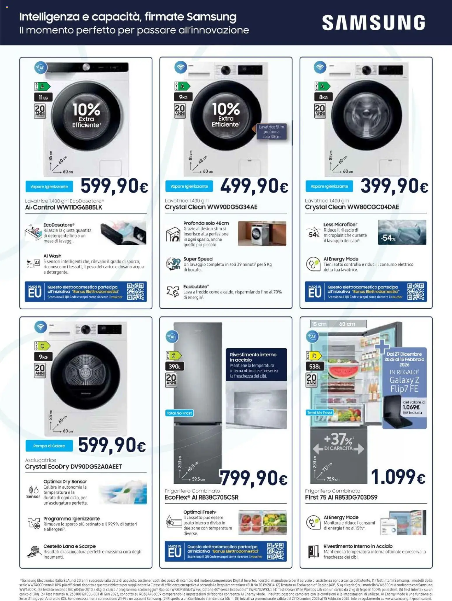 Volantino Unieuro del 29.12.2025 | Pagina: 37 | Prodotti: Acqua, Scarpe, Lavatrice, Asciugatrice