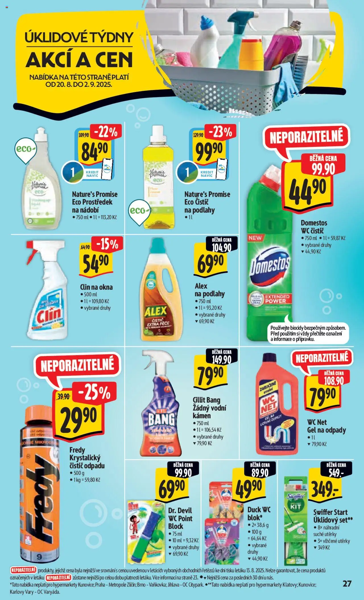 Albert leták - Hypermarket od 20.08.2025 | Strana: 36 | Produkty: Nádobí, Utěrky, Swiffer, Čistič odpadů