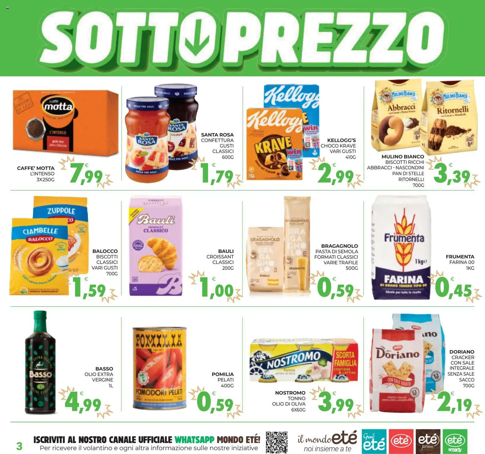 Volantino Eté del 17.04.2026 | Pagina: 3 | Prodotti: Ciambelle, Biscotti, Olio, Pasta