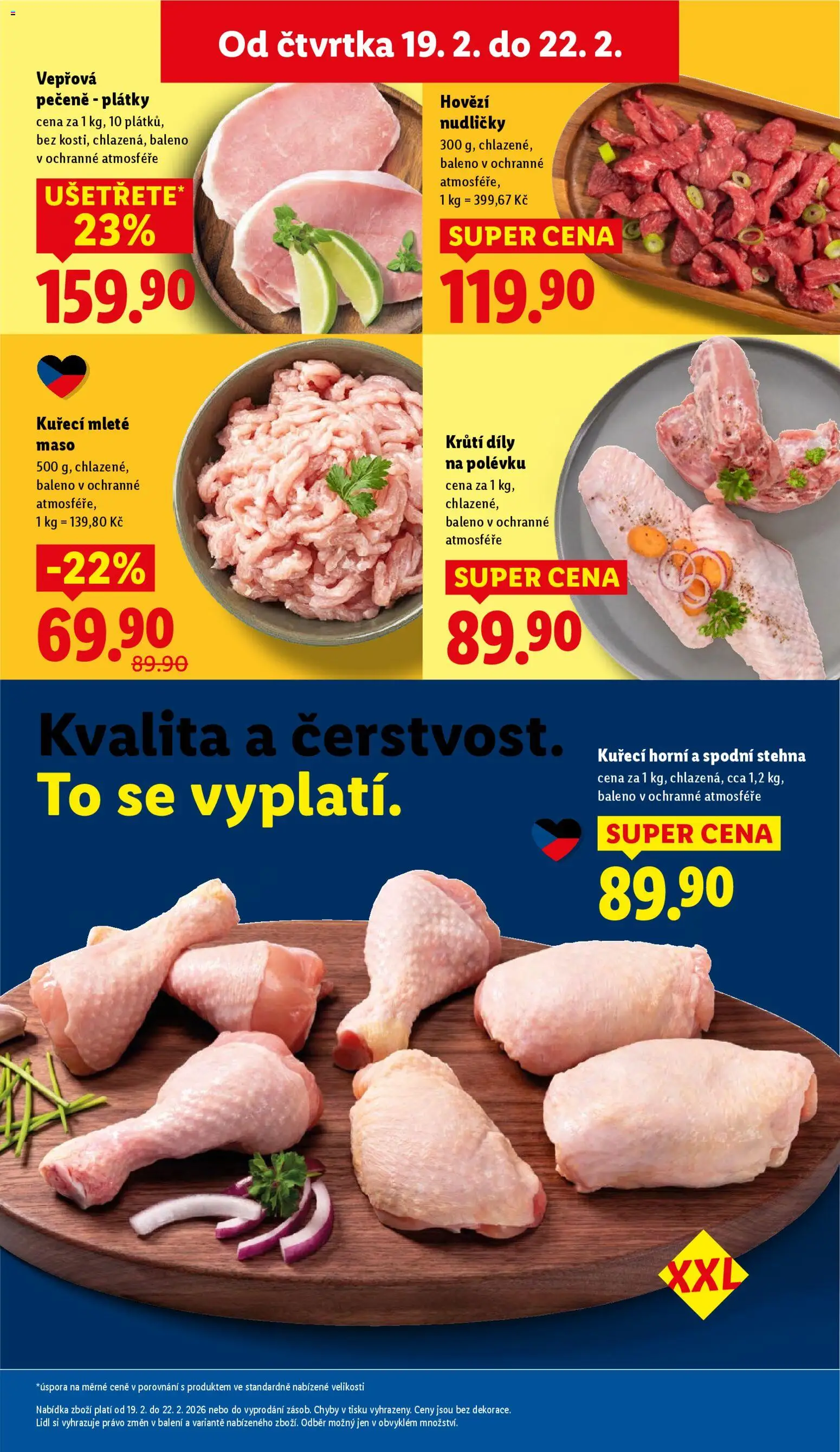Lidl leták od 19.02.2026 | Strana: 11 | Produkty: Hovězí, Vepřová pečeně, Kuřecí mleté maso, Mleté maso