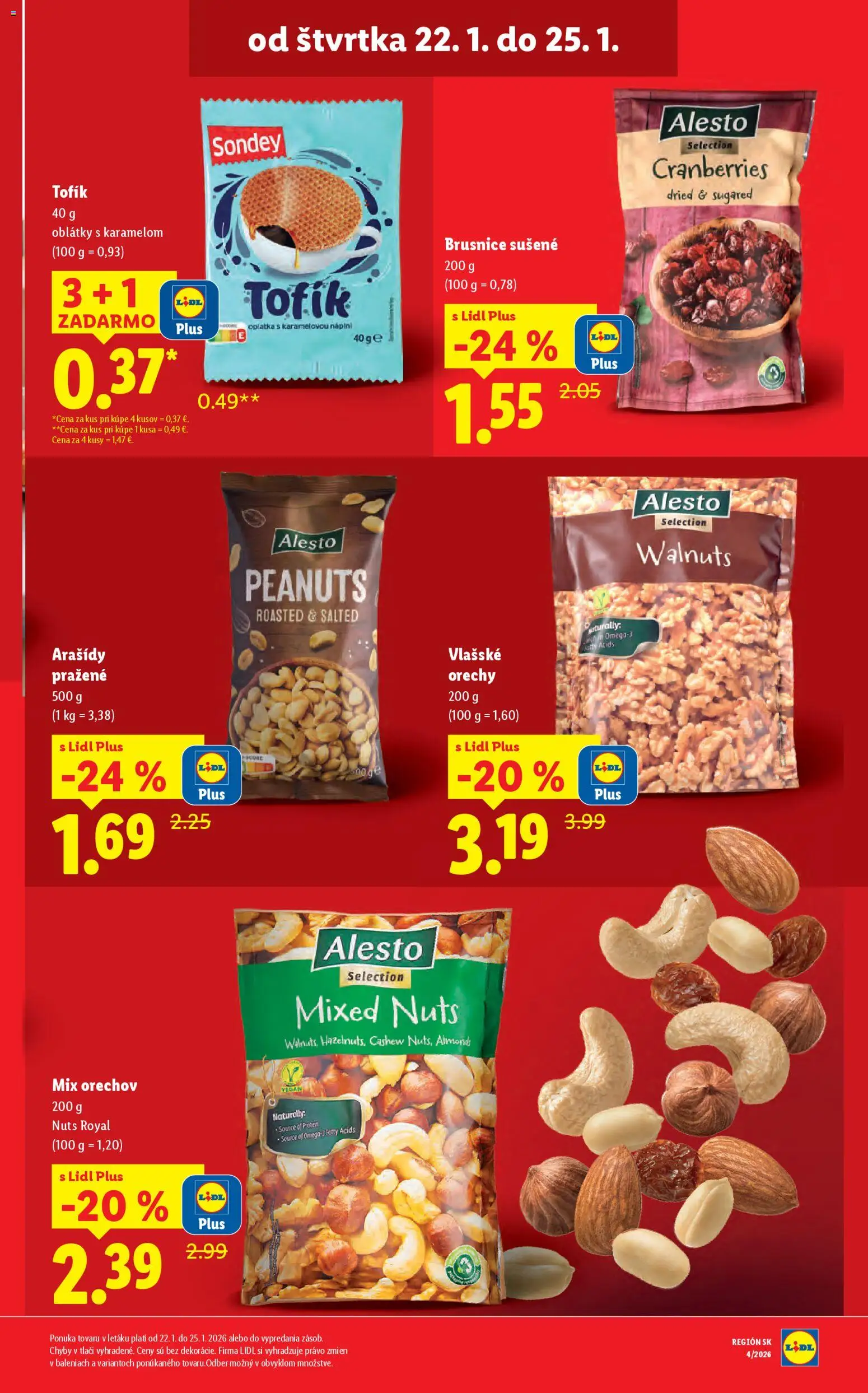 Nové Lidl akcie – leták je platný od 19.01.2026 | Strana: 75 | Produkty: Orechy, Arašidy, Vlašské orechy