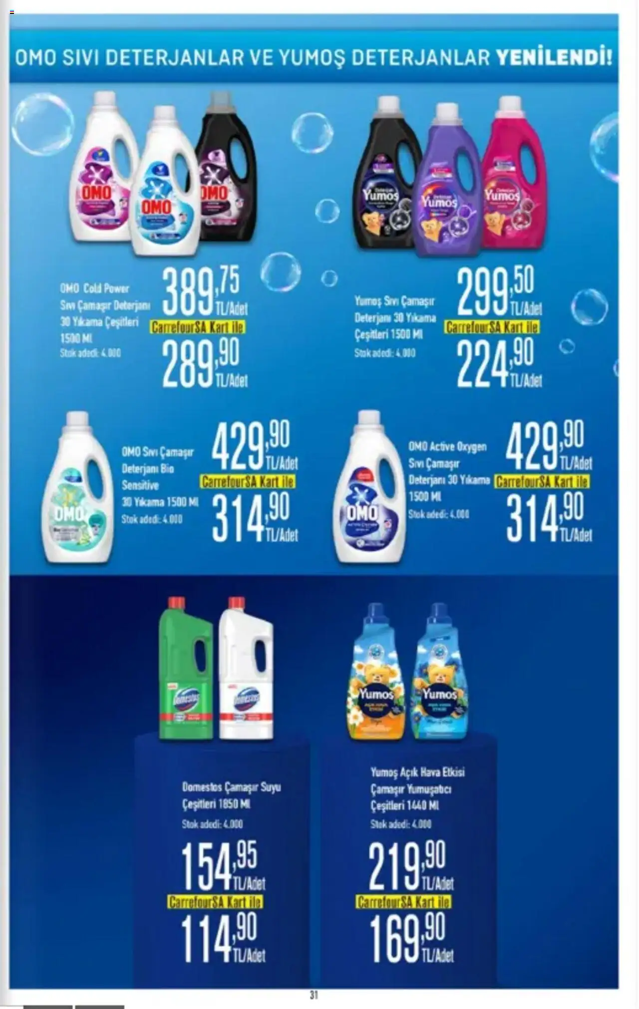 CarrefourSA Katalog - 26.09.2025 tarihinden itibaren geçerlidir | Sayfa: 31 | Ürünler: Çamaşır deterjanı, Yumuşatıcı