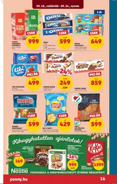 PENNY akciós ujság - amely érvényes a következő dátumtól: 18.09.2025 | Oldal: 19 | Termékek: Chips, Gabonapehely, Kisperec, Nesquik