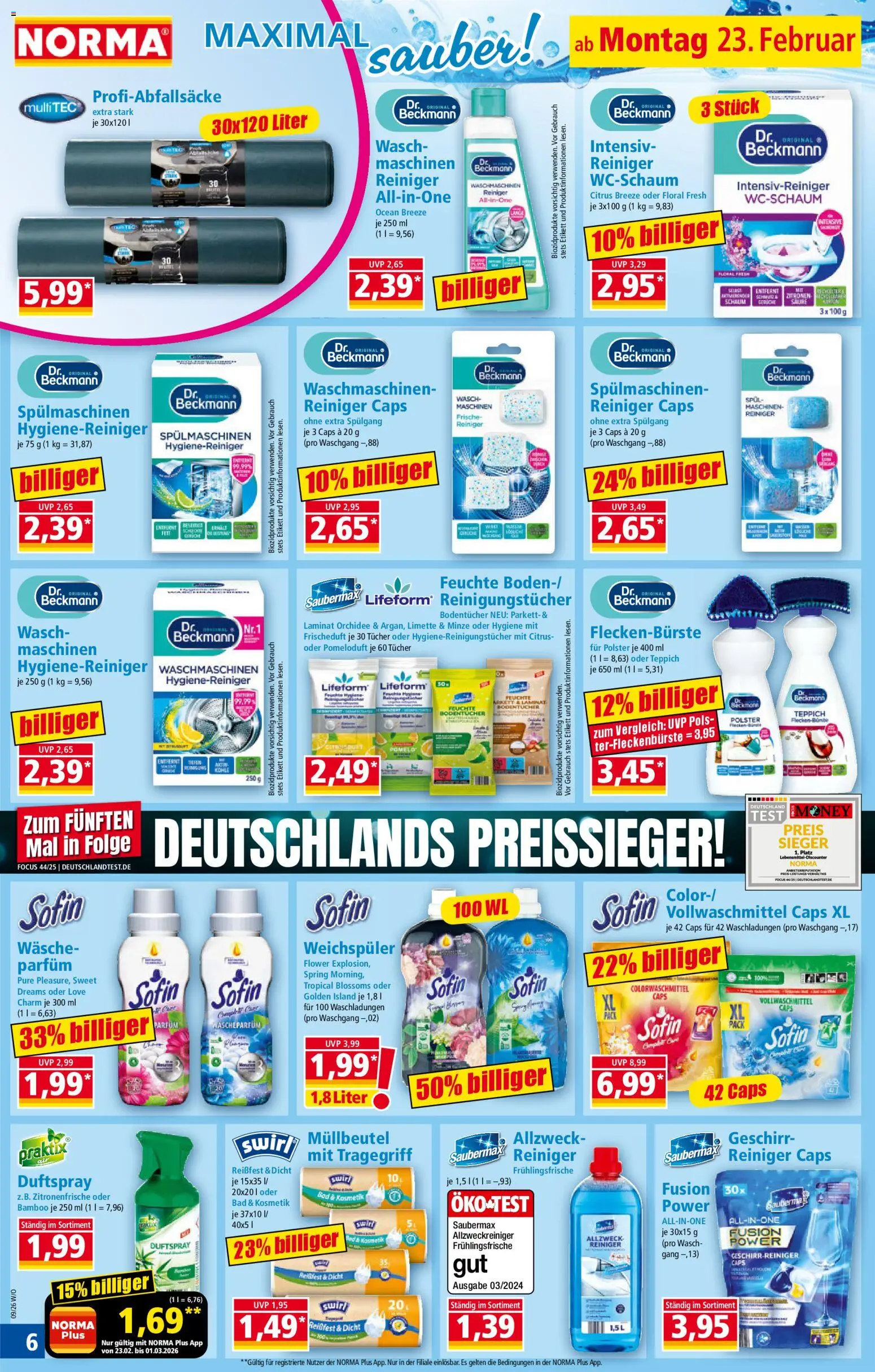 Norma Prospekt 	 – gültig ab 23.02.2026 | Seite: 6 | Produkte: Bad, Parfüm, Weichspüler, Zitronen