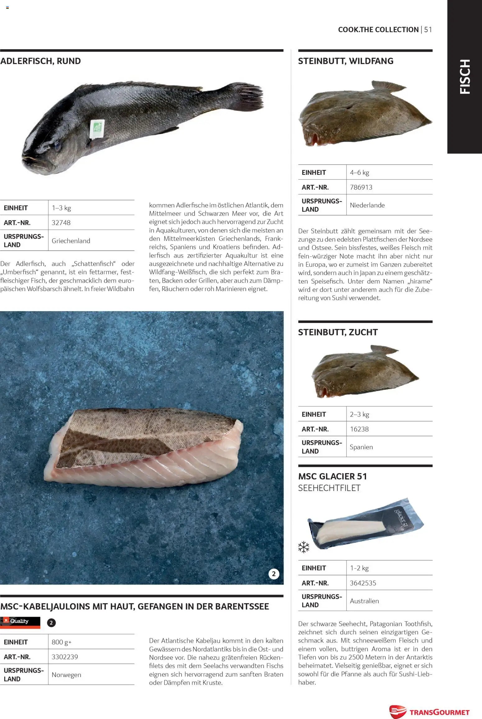 Transgourmet Cook Look-Book gültig ab 08.04.2026 | Seite: 51 | Produkte: Fisch