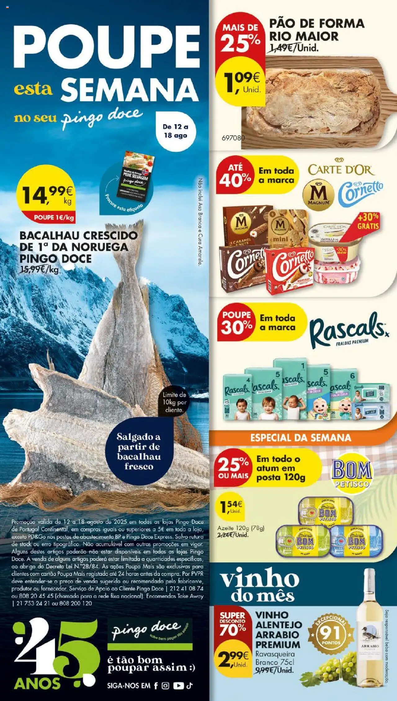 Pingo Doce folheto │ válido de 12.08.2025 | Página: 56 | Produtos: Pão de forma, Atum, Bacalhau, Vinho