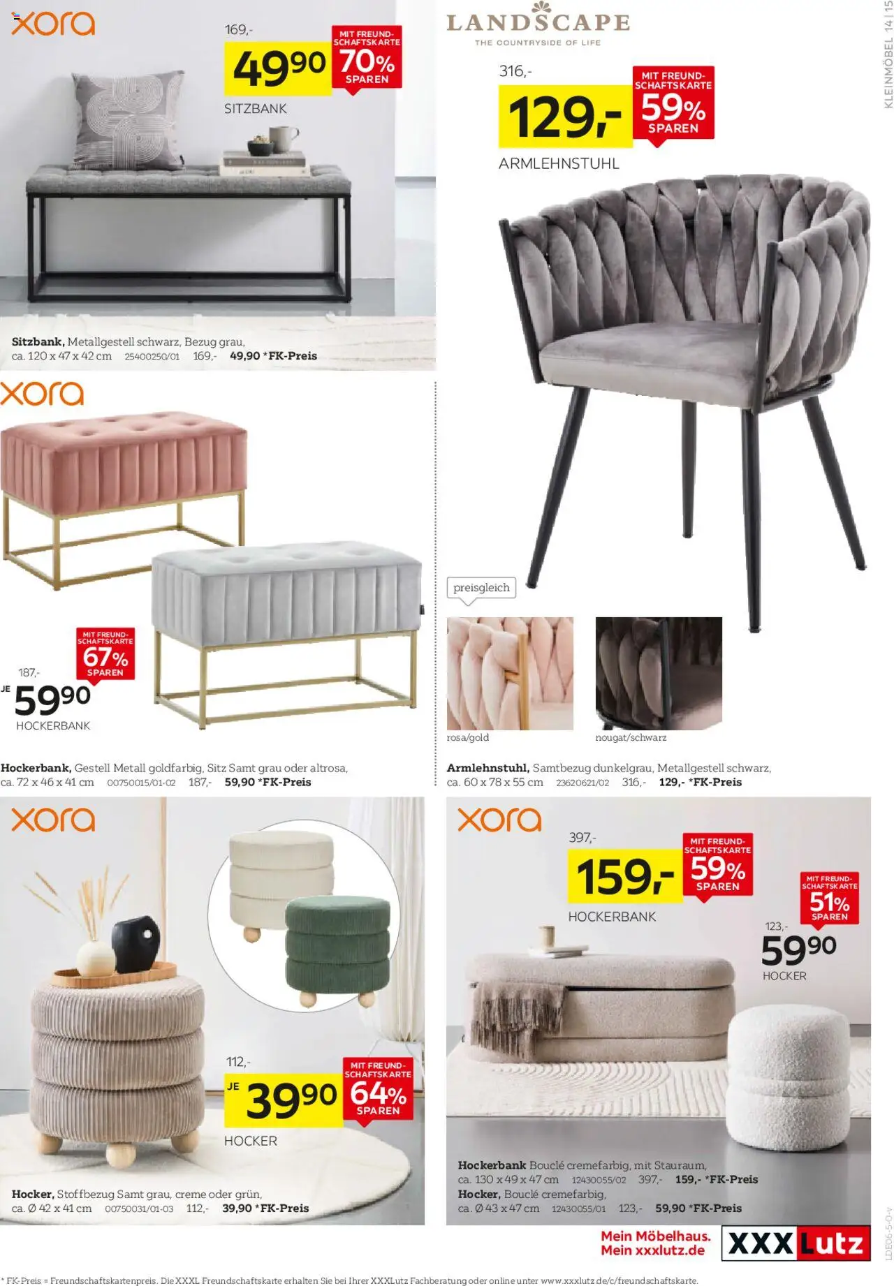 XXXL Lutz XORA Aufbewahrung, Stauraum & Dekoration - gültig ab dem 15.06.2025 | Seite: 15 | Produkte: Hocker, Sitzbank, Creme