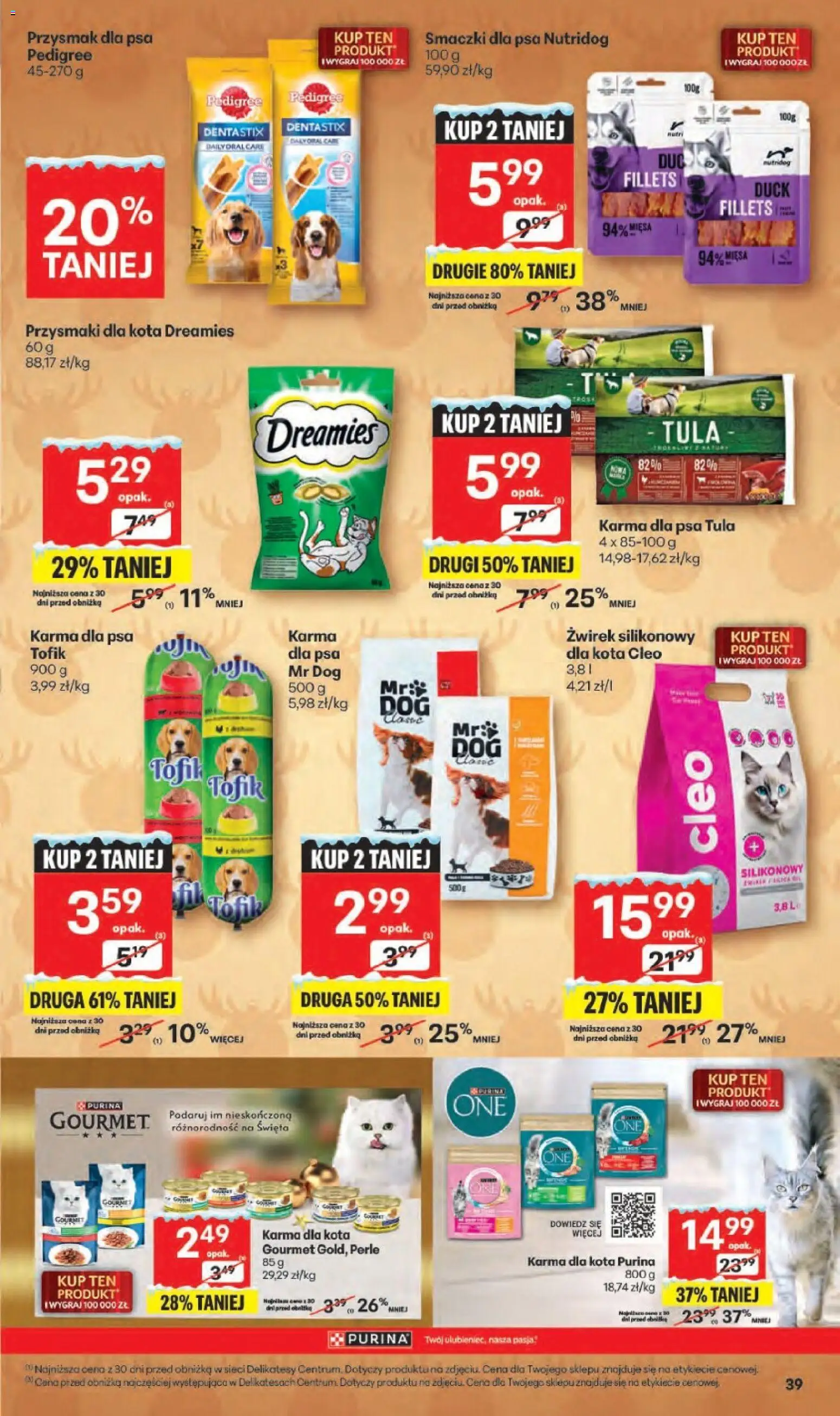Delikatesy Centrum Gazetka - Sklepy Własne od 11.12.2025 | Strona: 39 | Produkty: Przysmaki dla kota, Delikatesy, Pedigree, Karma dla kota