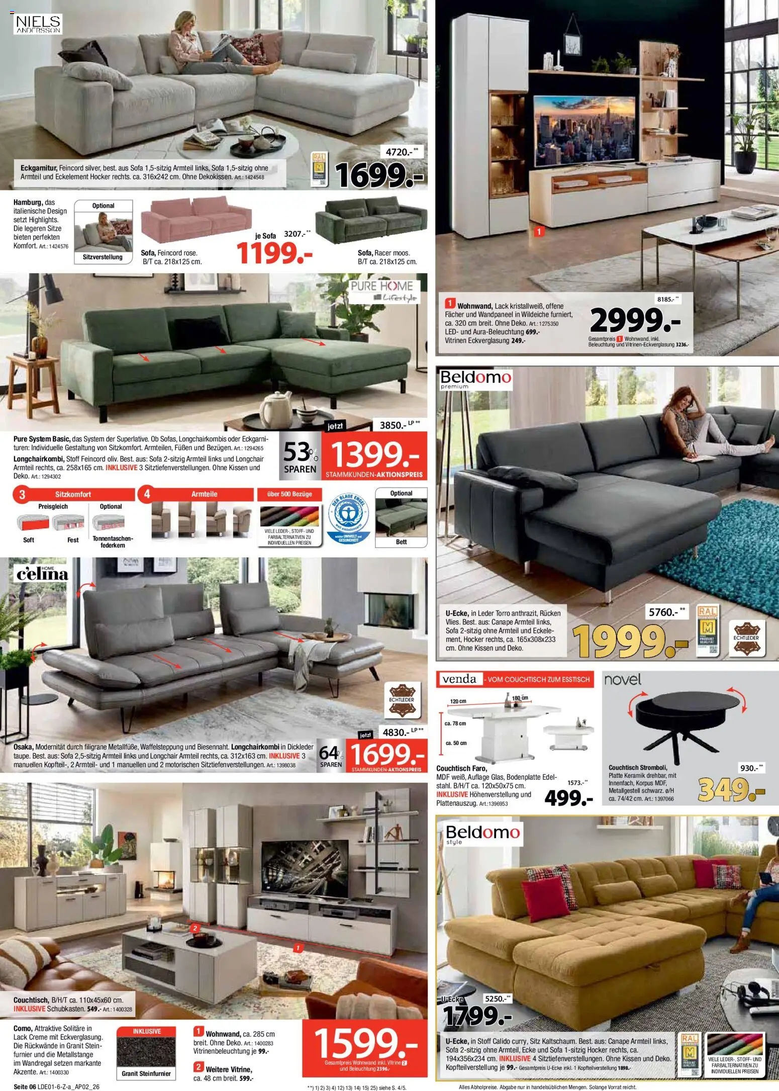 Zurbrüggen Große Marken-Sensation – gültig ab 17.01.2026 | Seite: 6 | Produkte: Wohnwand, Wandregal, Esstisch, Sofa