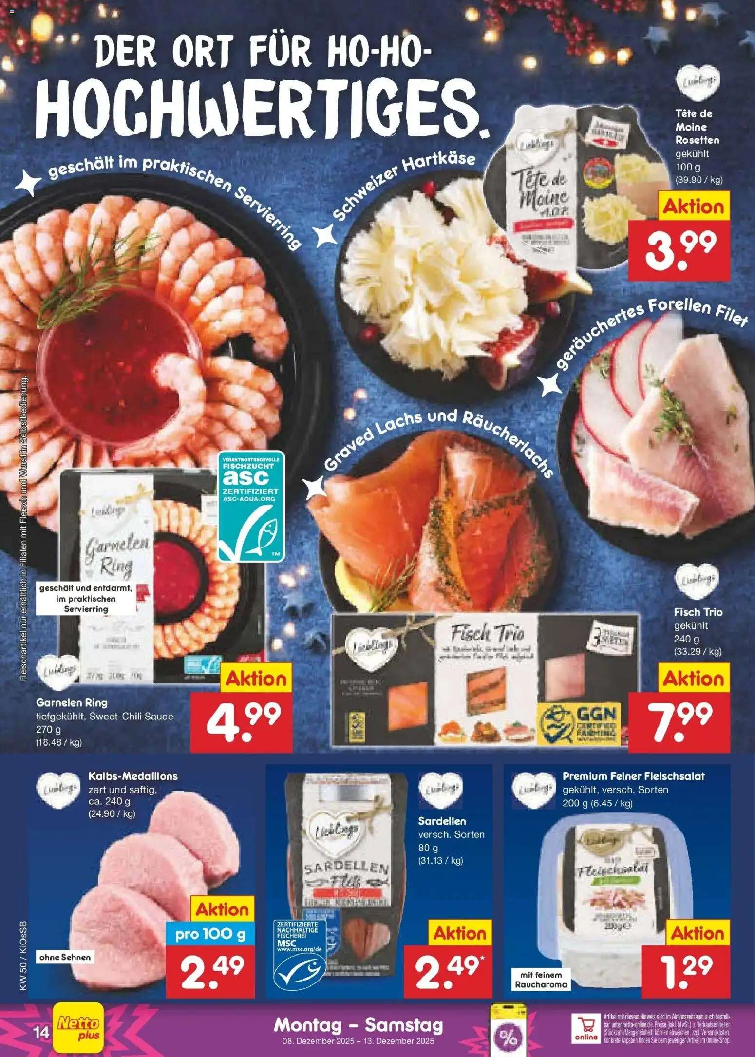 Netto Marken-Discount - Netto: Wochenangebote – gültig ab 07.12.2025 | Seite: 14 | Produkte: Garnelen, Fisch, Wurst, Fleisch
