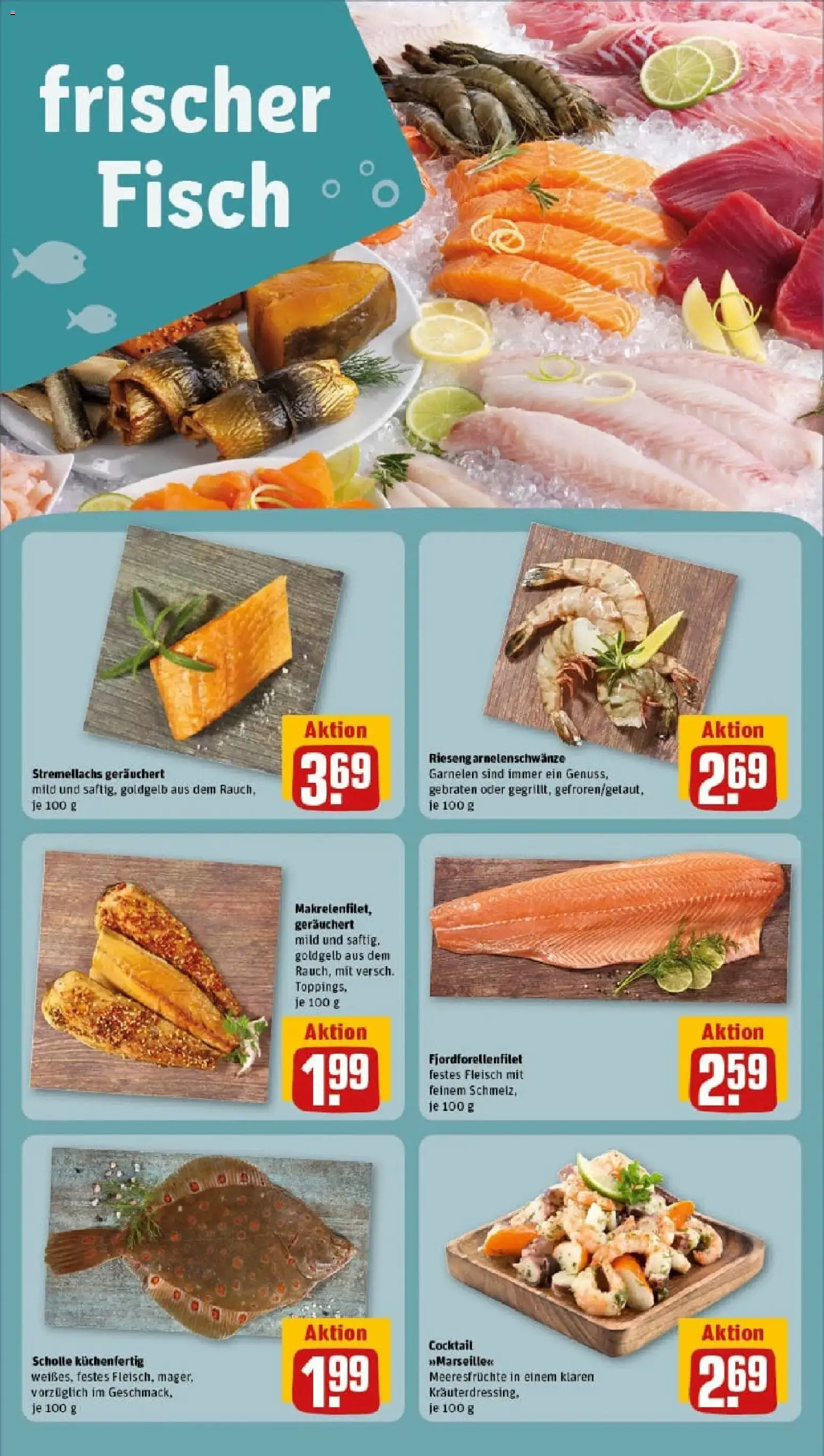 Rewe prospekt Gevelsberg	 – gültig ab 11.01.2026 | Seite: 33 | Produkte: Garnelen, Fisch, Meeresfrüchte, Fleisch