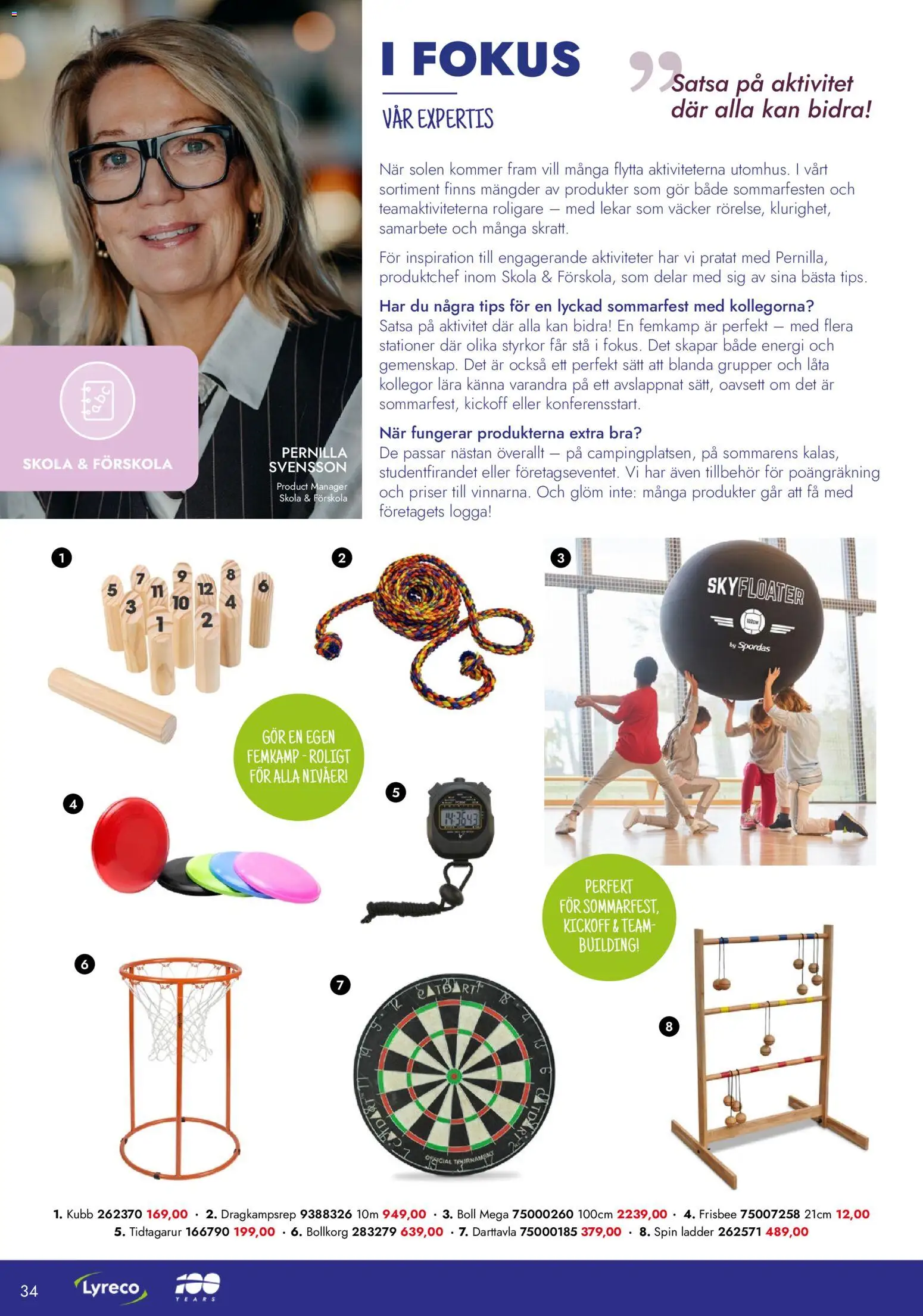 Lyreco reklamblad aktuell från 06.04.2026 | Sida: 34 | Produkter: Frisbee, Kubb, Darttavla