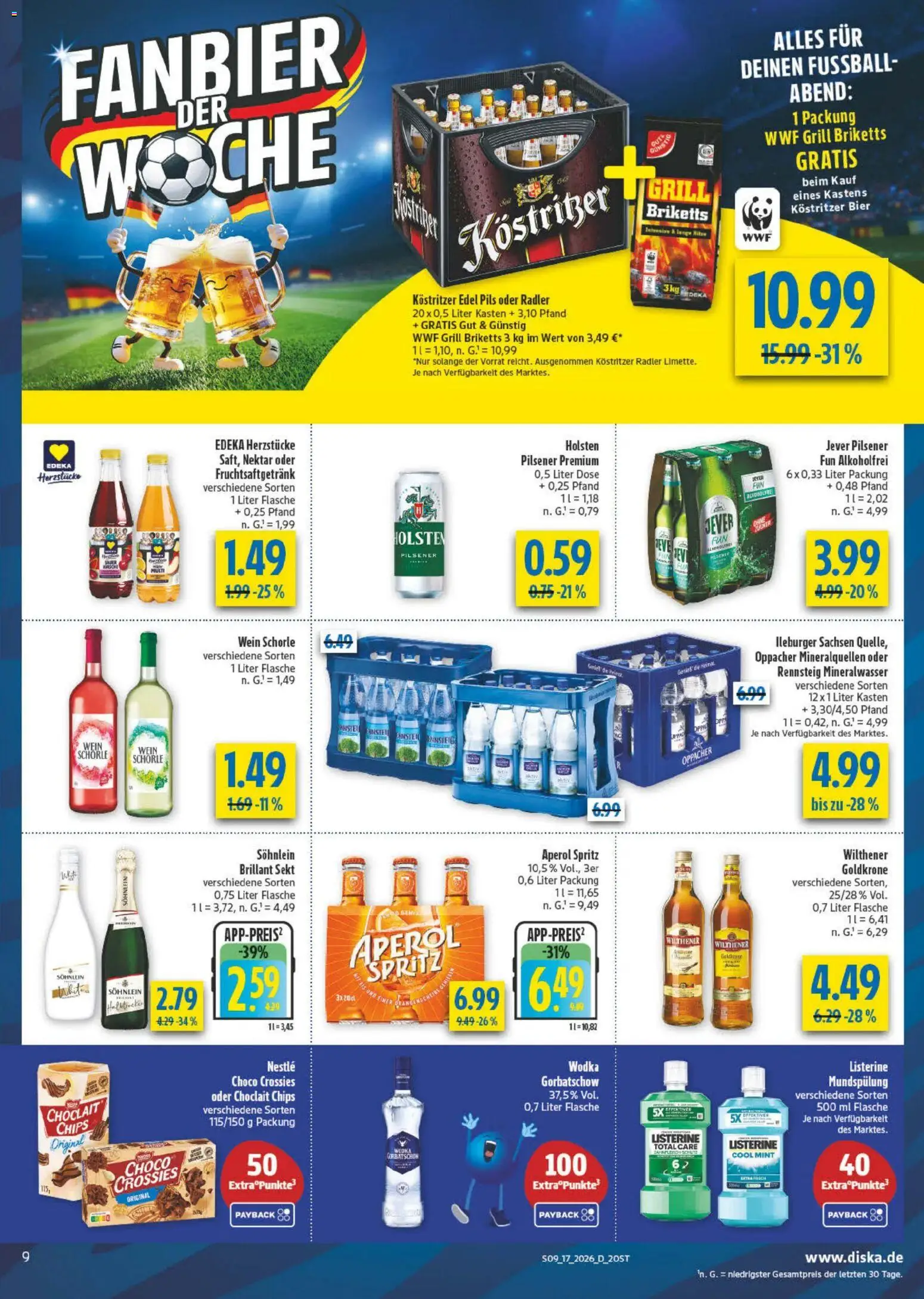 Diska Prospekt 	 – gültig ab 20.04.2026 | Seite: 9 | Produkte: Kostritzer, Sekt, Holsten, Jever