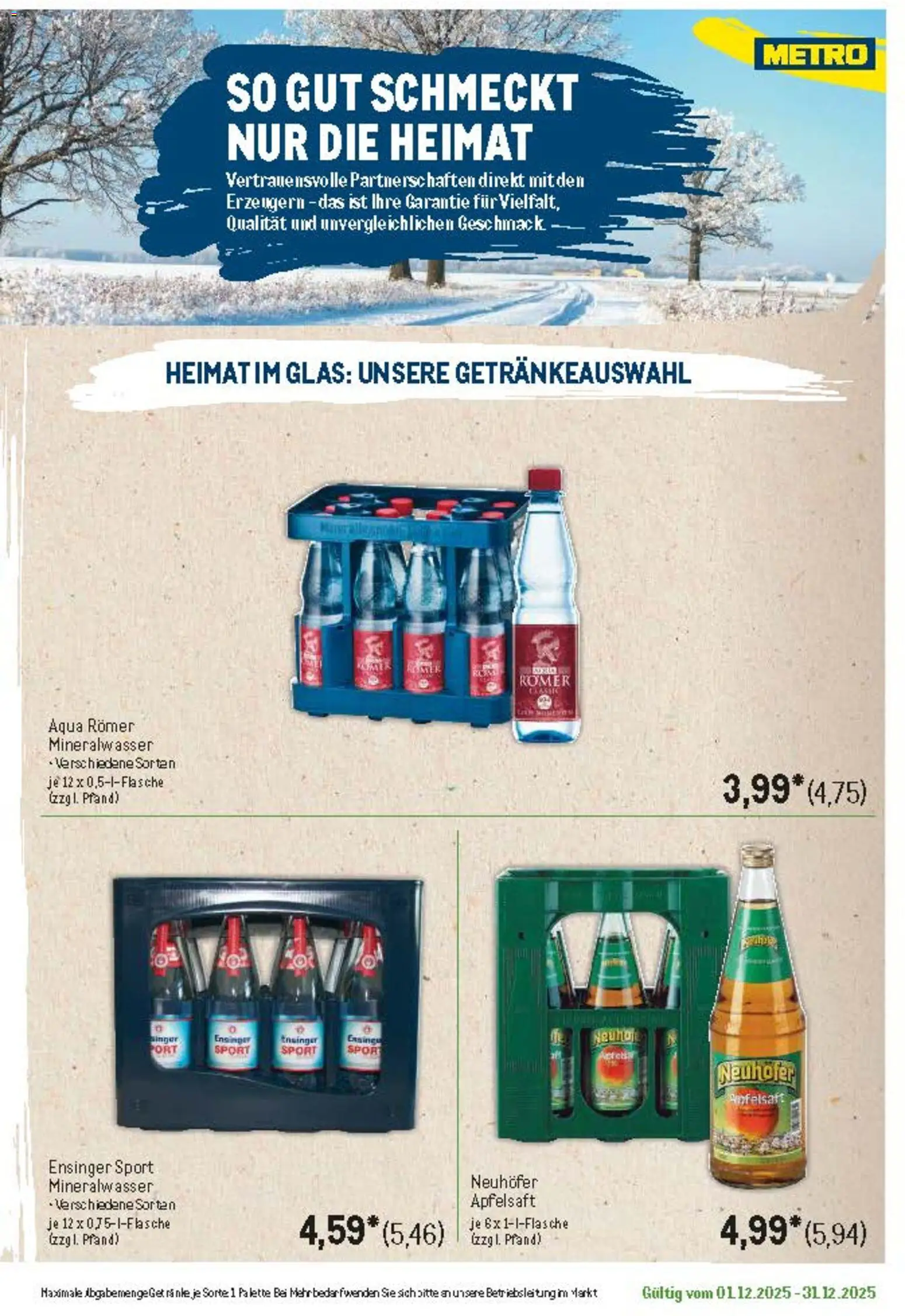 Metro Regionaler Flyer – gültig ab 01.12.2025 | Seite: 42 | Produkte: Apfelsaft, Mineralwasser