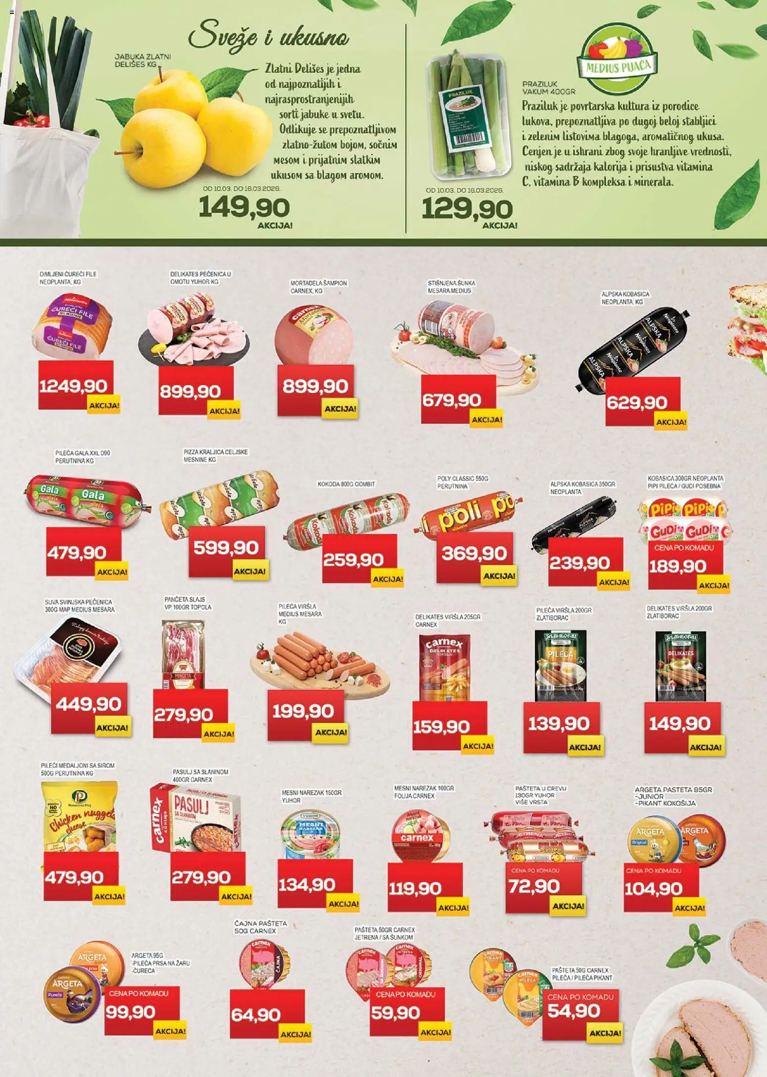 Medius katalog - važi od 10.03.2026 | Strana: 3 | Proizvode: Panceta, Narezak, Kobasica, Pečenica