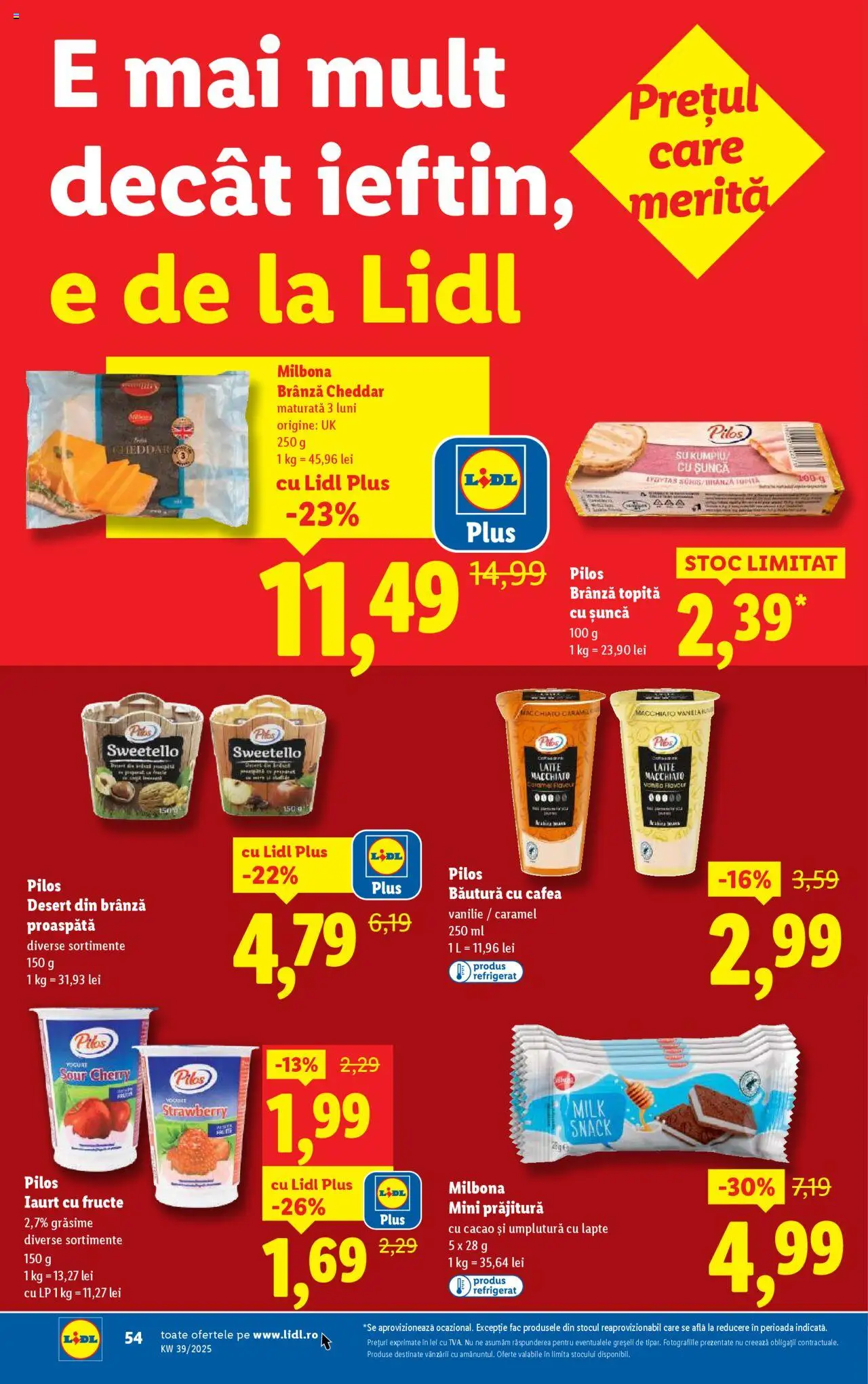 Noul catalog Lidl – valabil de la 22.09.2025 | Pagină: 54 | Produse: Lapte, Șuncă, Cacao, Fructe