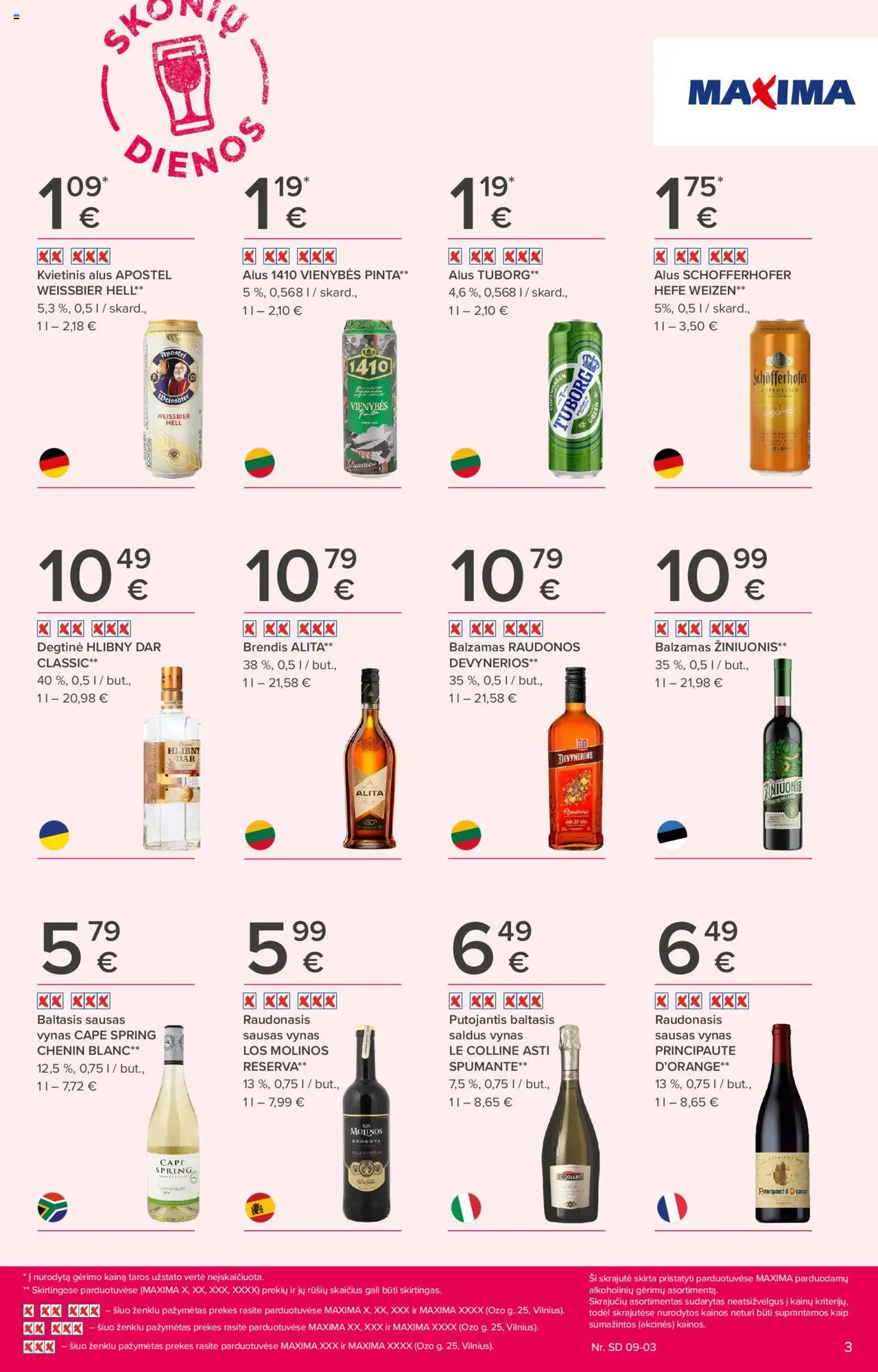 MAXIMA - Leidinys - Skonių dienos│galioja nuo 21.08.2025 | Puslapis: 3 | Prekių: Balzamas, Degtinė, Vynas, Alus