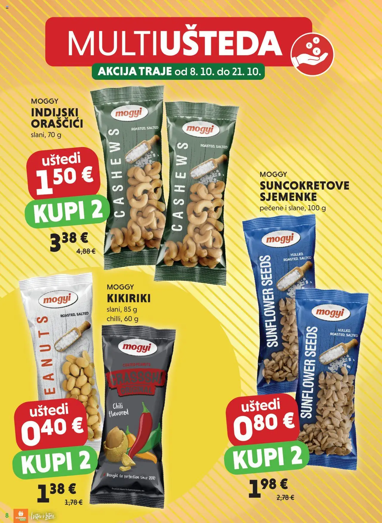 Studenac katalog | vrijedi od 08.10.2025 | Stranica: 8 | Proizvodi: Kikiriki, Sjemenke