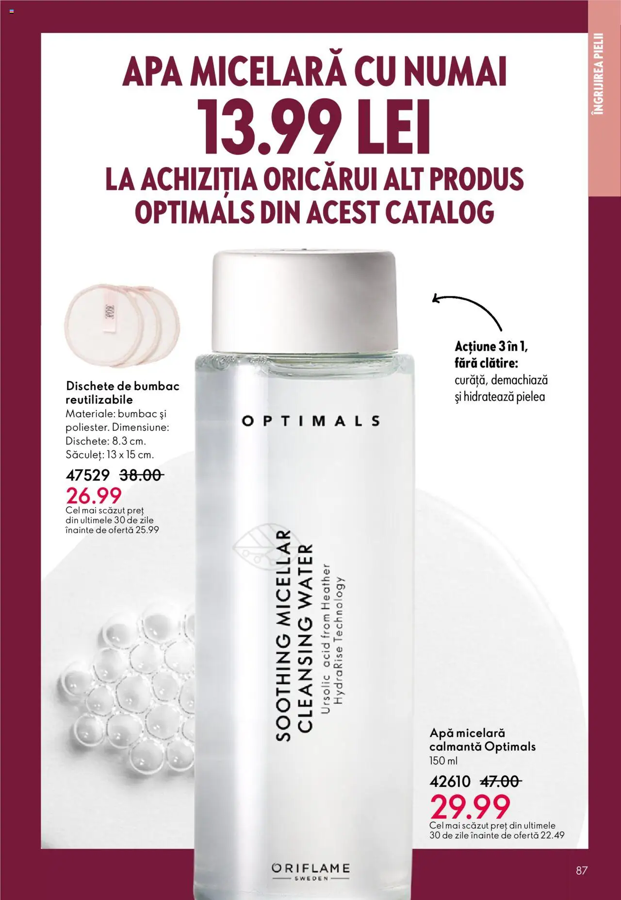 Noul catalog Oriflame – valabil de la 01.10.2025 | Pagină: 87 | Produse: Apă micelară, Apă