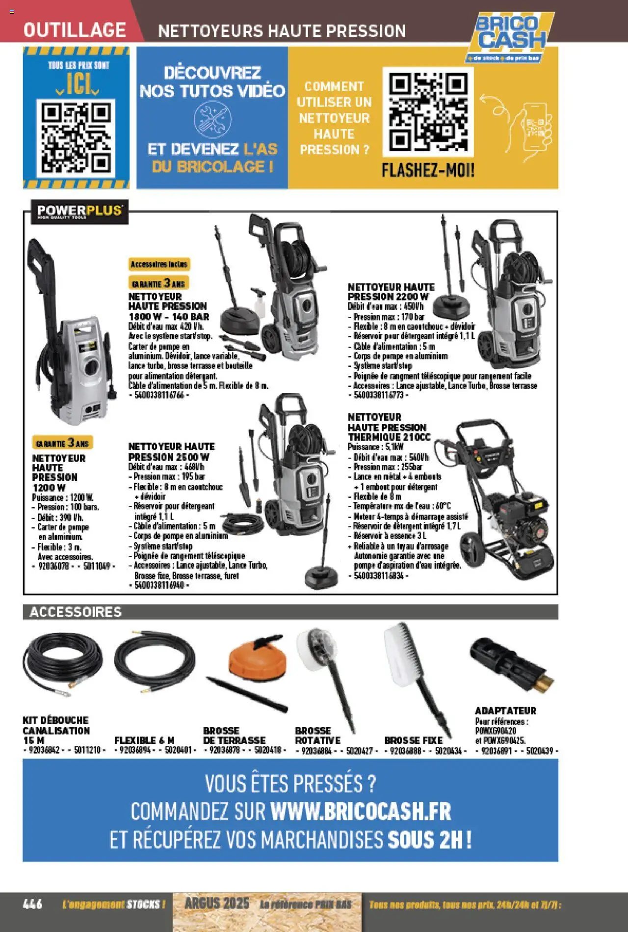 {H1} | Page: 446 | Produits: Vidéo, Nettoyeur haute pression, Brosse, Détergent