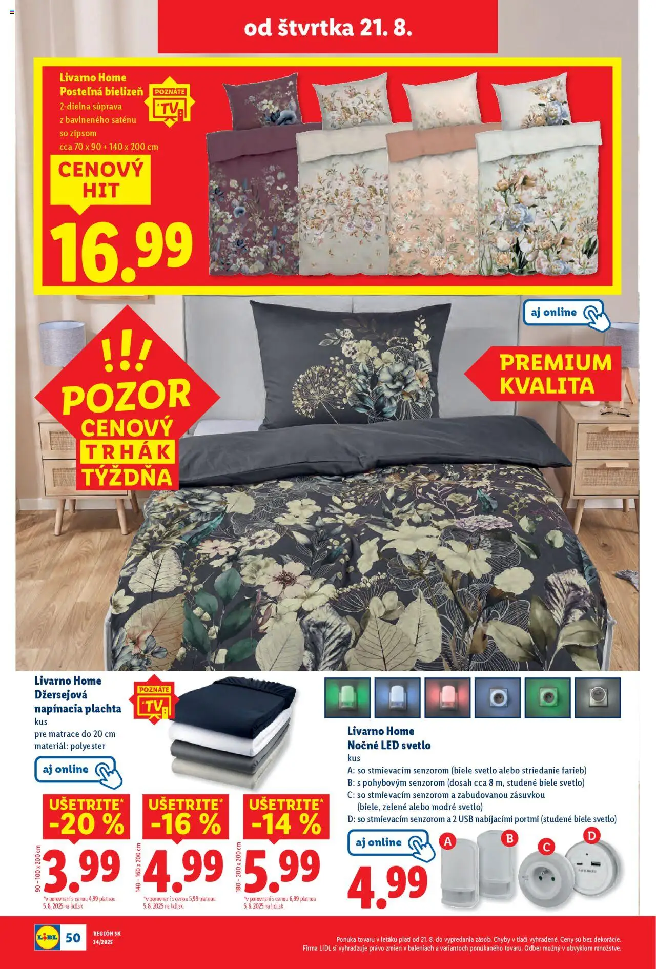 Lidl leták │ platný od 18.08.2025 | Strana: 82 | Produkty: Matrace, Plachta, Svetlo