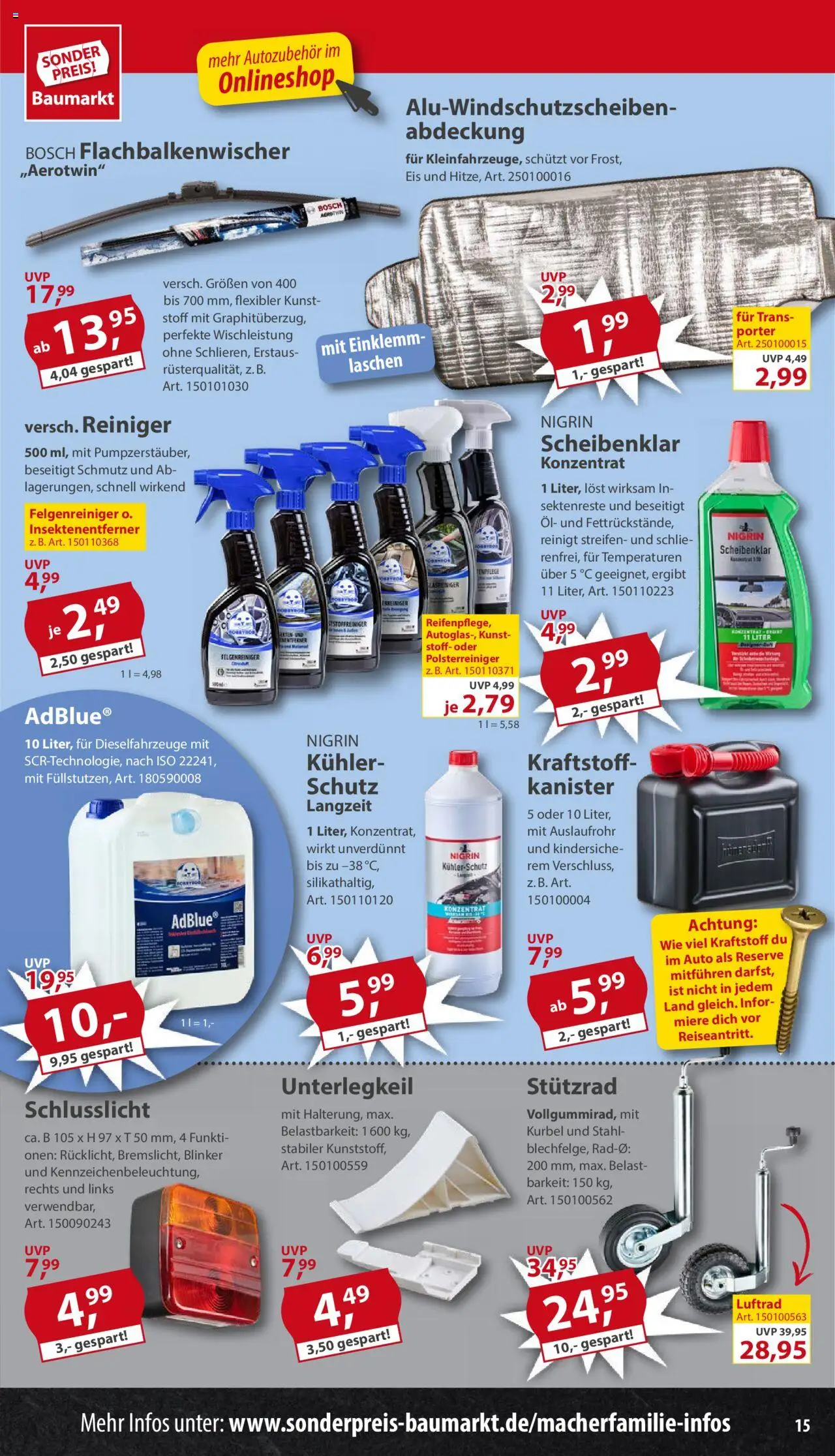 Sonderpreis Baumarkt Prospekt 	 - gültig ab dem 16.08.2025 | Seite: 15 | Produkte: Bosch, Öl, Eis