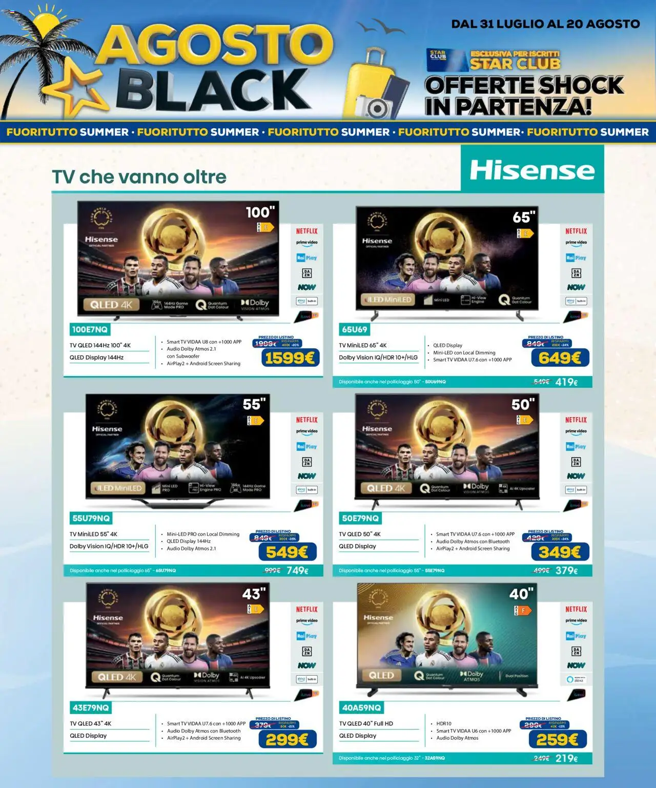 Volantino Euronics del 31.07.2025 | Pagina: 19 | Prodotti: smart TV, TV, Video, Audio