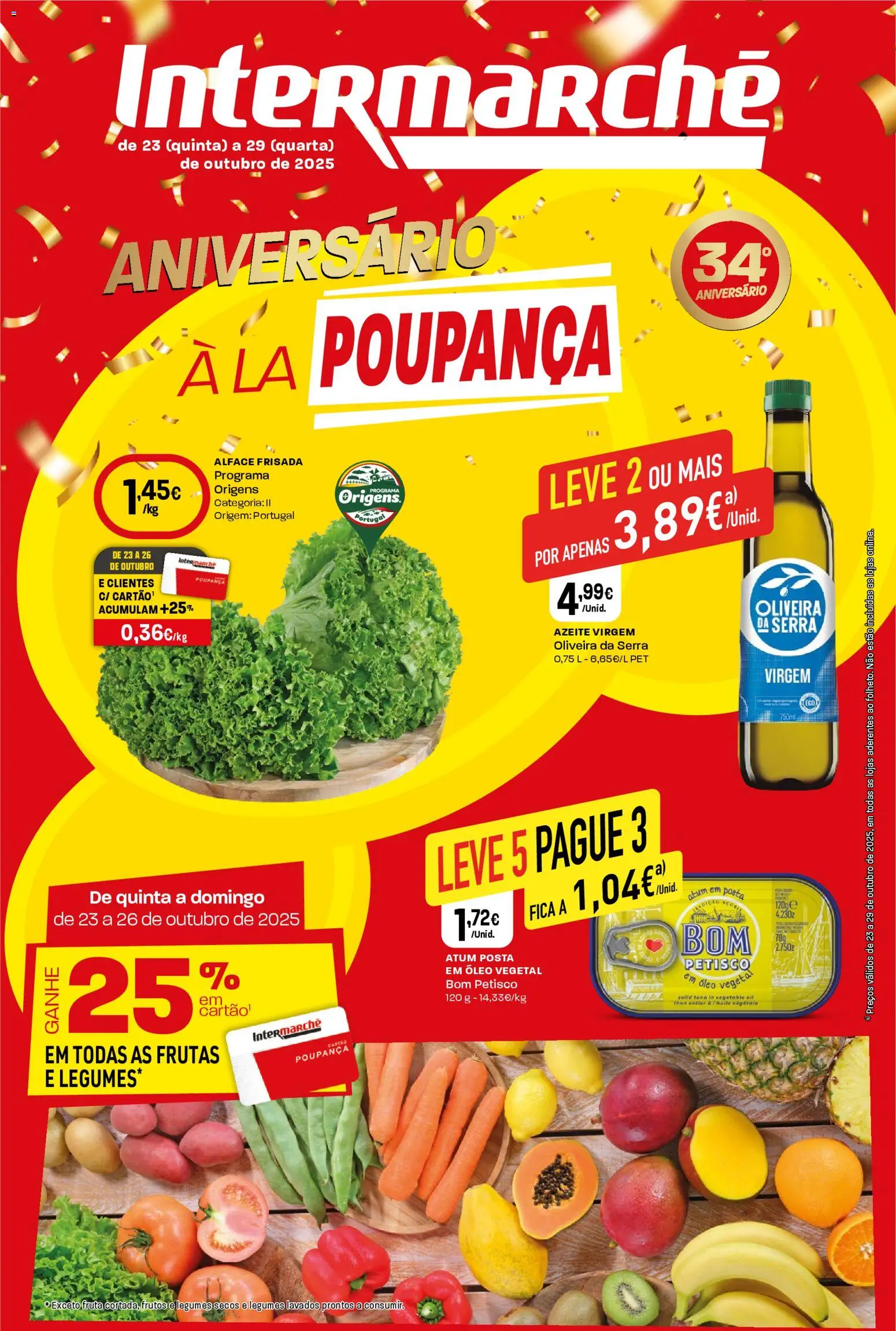 Intermarché Folheto Mini │ válido de 23.10.2025 | Página: 1 | Produtos: Atum, Azeite, Óleo, Alface