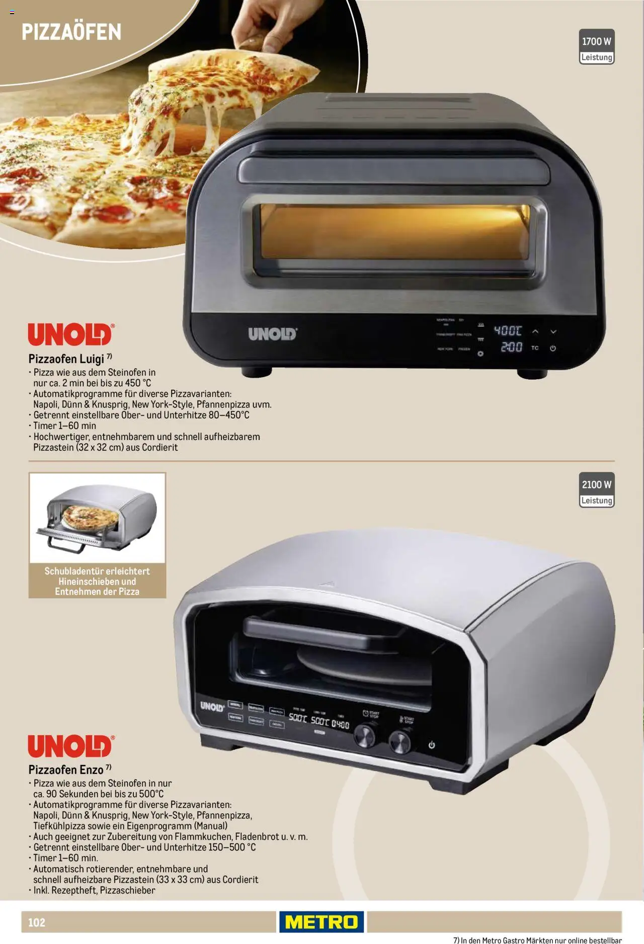 Metro Non Food Sortiment – gültig ab 01.10.2025 | Seite: 102 | Produkte: Tiefkühlpizza, Pizza