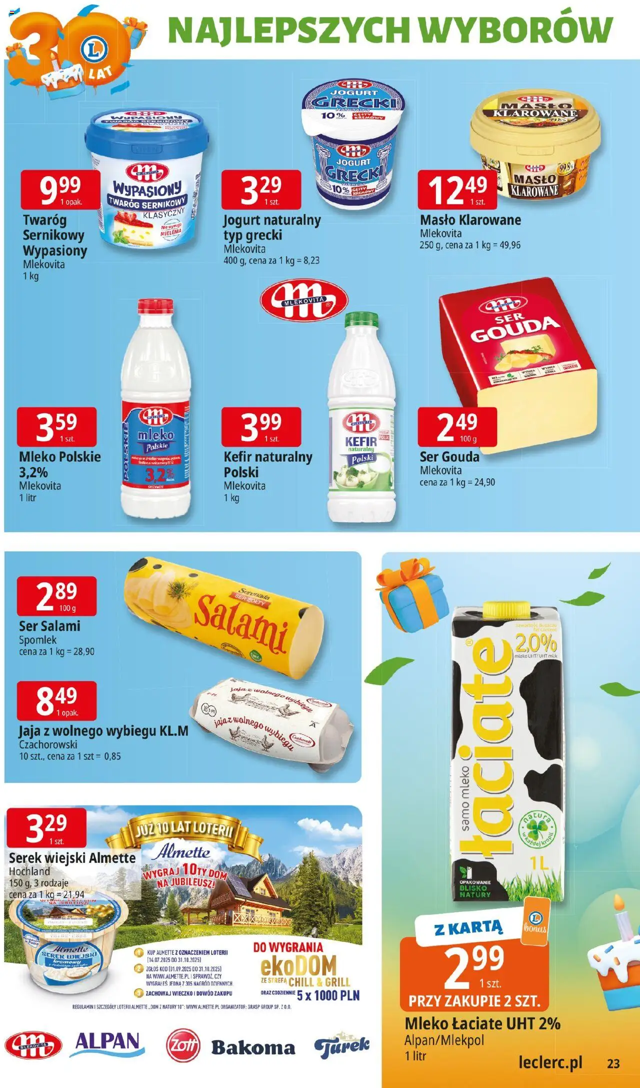 E.Leclerc Gazetka od 14.10.2025 | Strona: 23 | Produkty: Ser żółty, Jogurt grecki, Serek, Grill