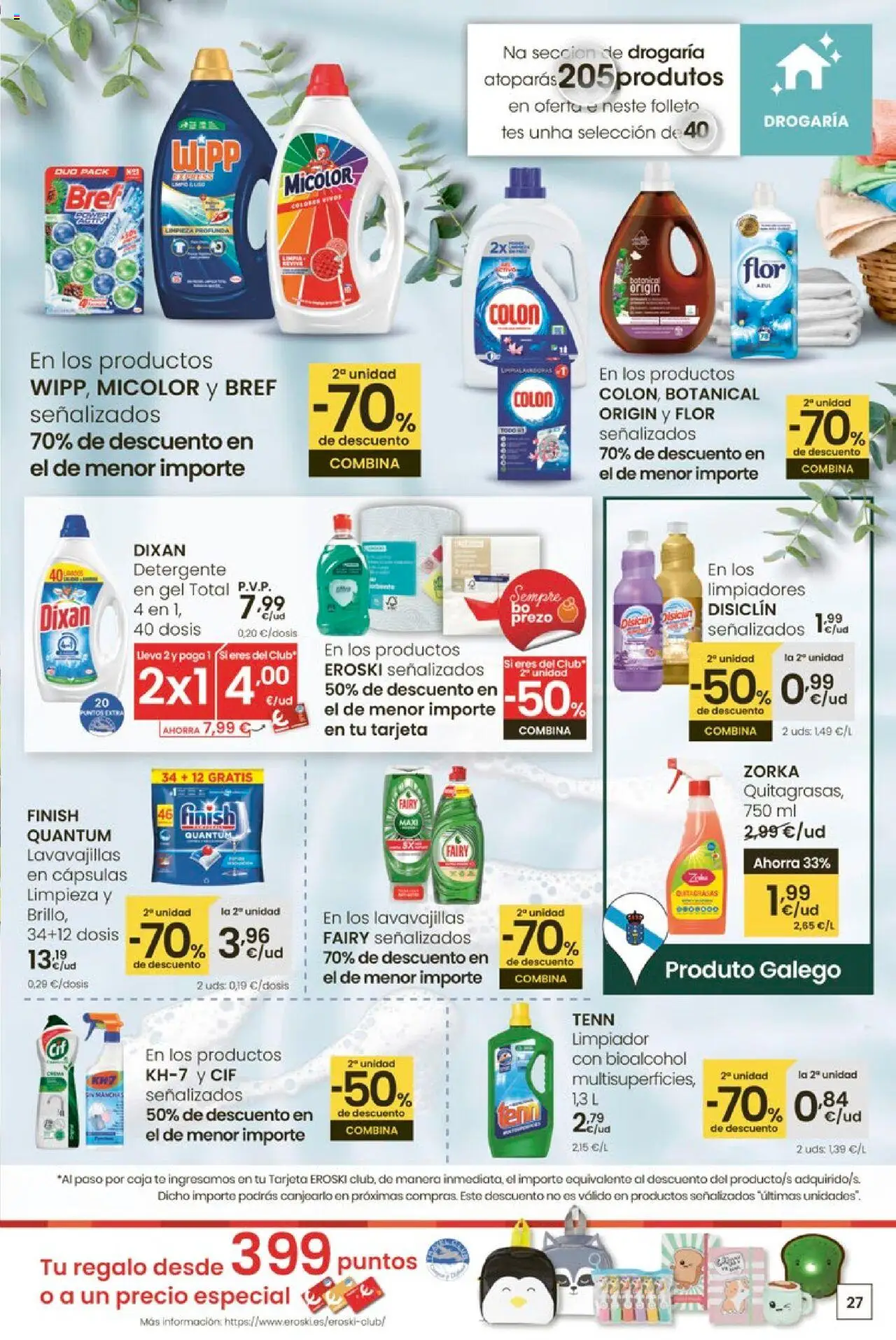 Eroski - Ofertón Center │ válido desde el 18.09.2025 | Página: 27 | Productos: Detergente, Té, Lavavajillas, Caja