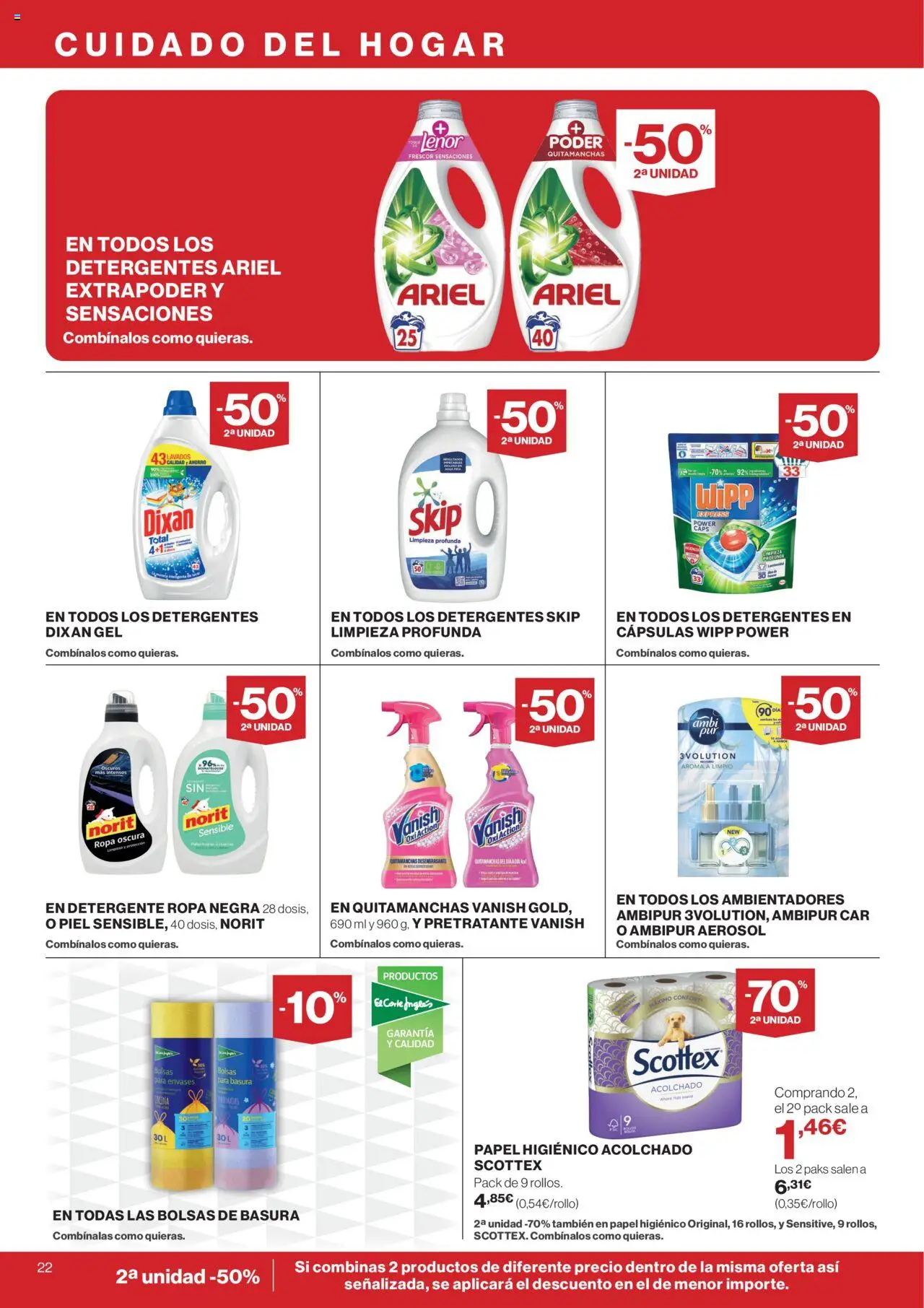 Supercor Canarias │ válido desde el 09.10.2025 | Página: 22 | Productos: Quitamanchas, Detergente, Papel higienico, Ropa