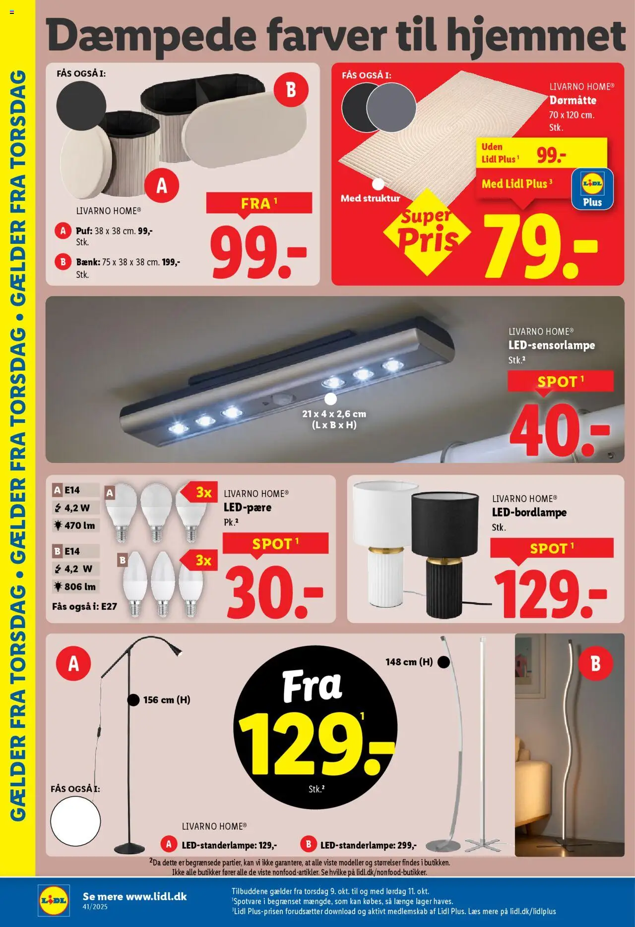 Lidl tilbudsavis – gyldig fra 05.10.2025 | Side: 10 | Produkter: Dørmåtte, Søm, Bænk, Puf