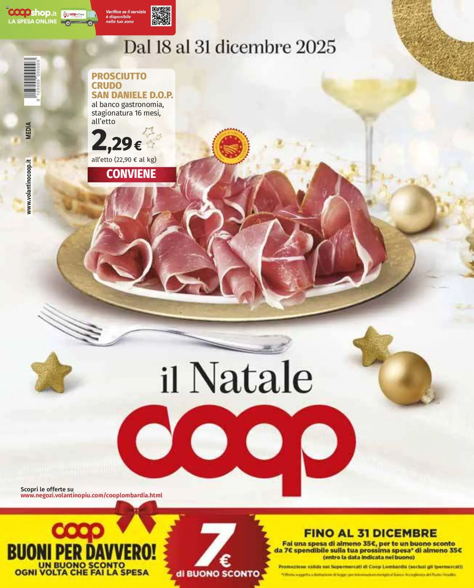 Volantino COOP del 18.12.2025 | Pagina: 1 | Prodotti: Prosciutto Crudo, Tè, Prosciutto, Data