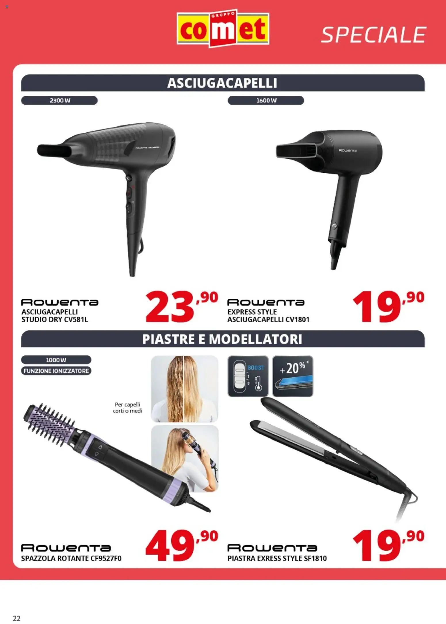 Volantino Comet del 31.10.2025 | Pagina: 22 | Prodotti: Spazzola, Asciugacapelli