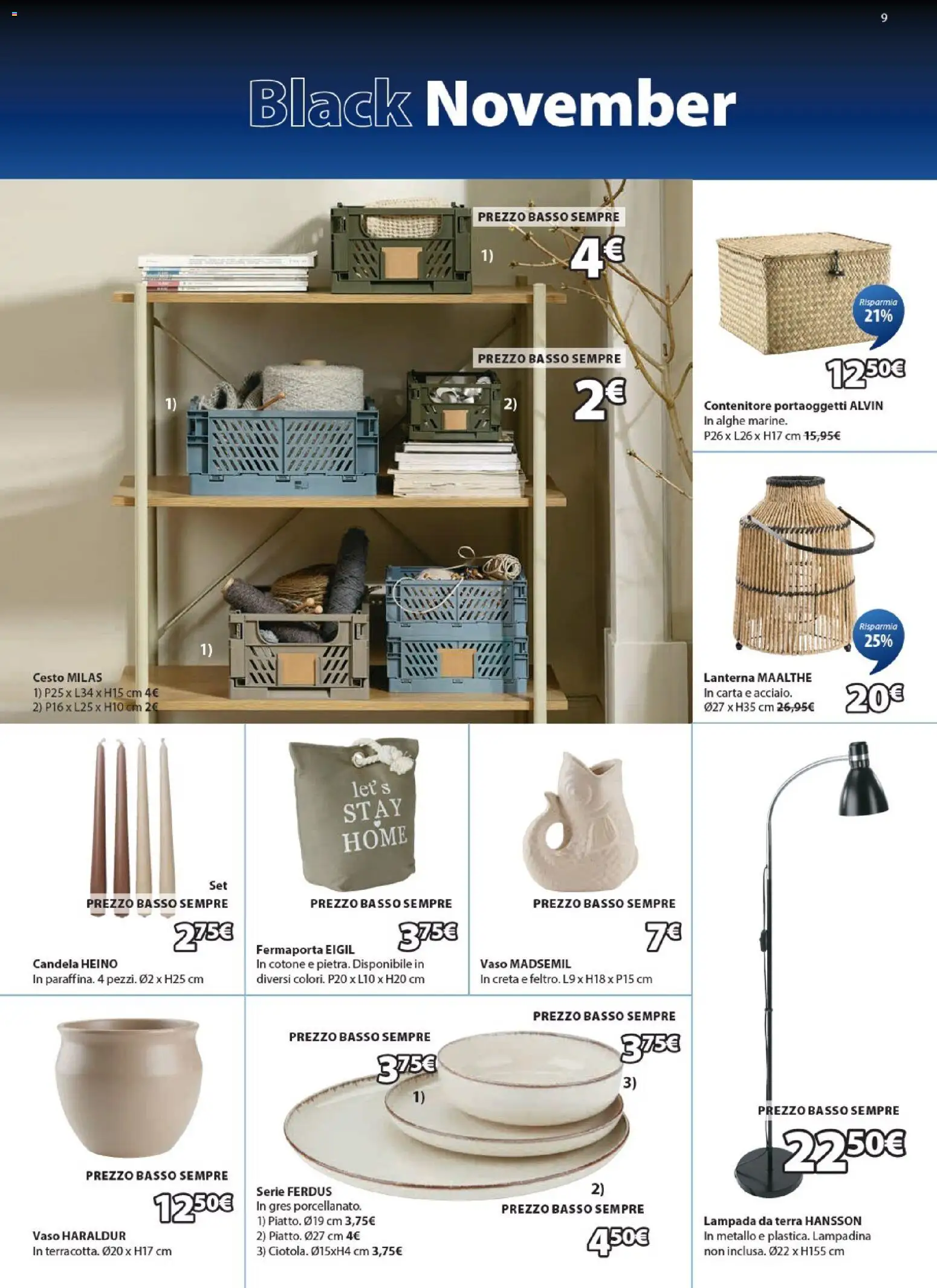 Volantino JYSK del 13.11.2025 | Pagina: 9 | Prodotti: Fermaporta, Lanterna, Vaso, Lampada