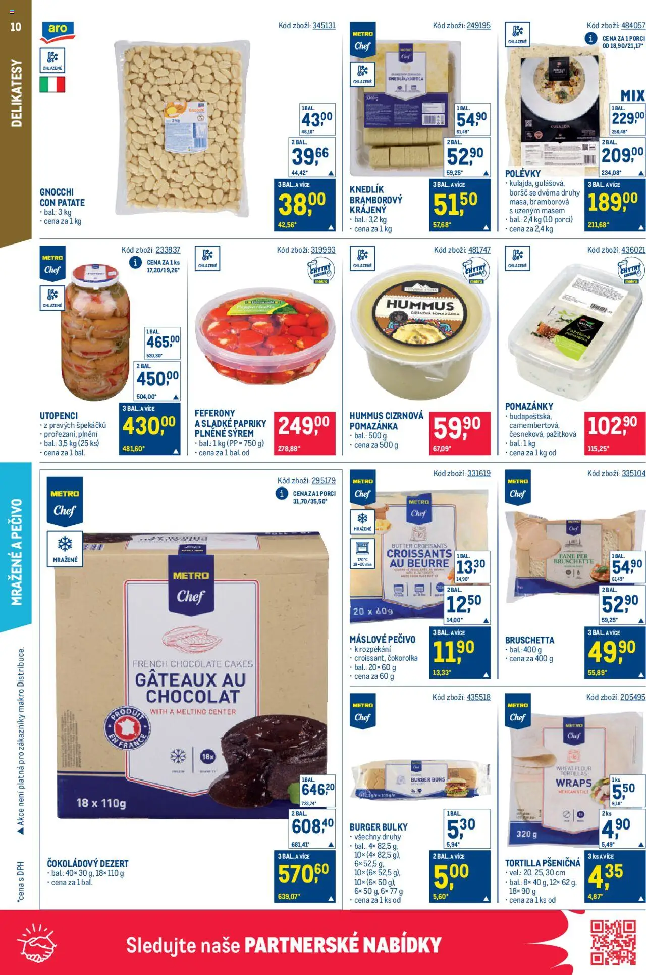 Makro leták - Gastronomie od 30.07.2025 | Strana: 10 | Produkty: Burger, Pomazánky, Bruschetta, Utopenci