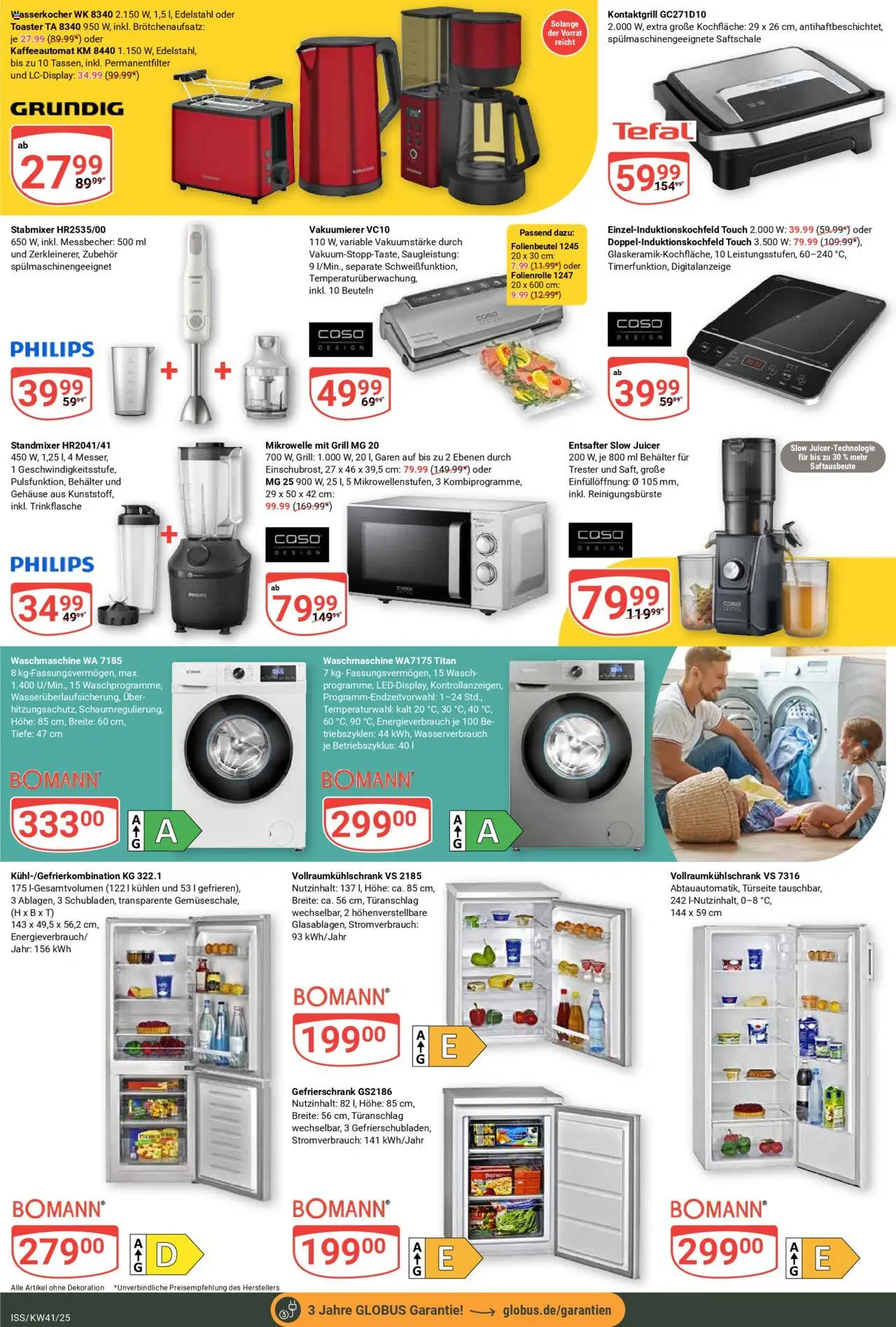 Globus Prospekt 	 – gültig ab 06.10.2025 | Seite: 24 | Produkte: Philips, Gefrierschrank, Toaster, Waschmaschine